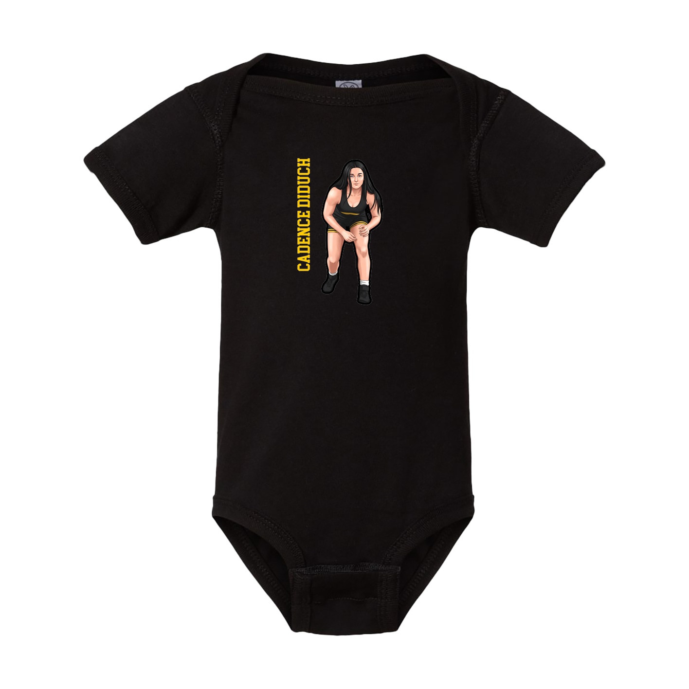 Baby Onesie — Name Vertical in Black