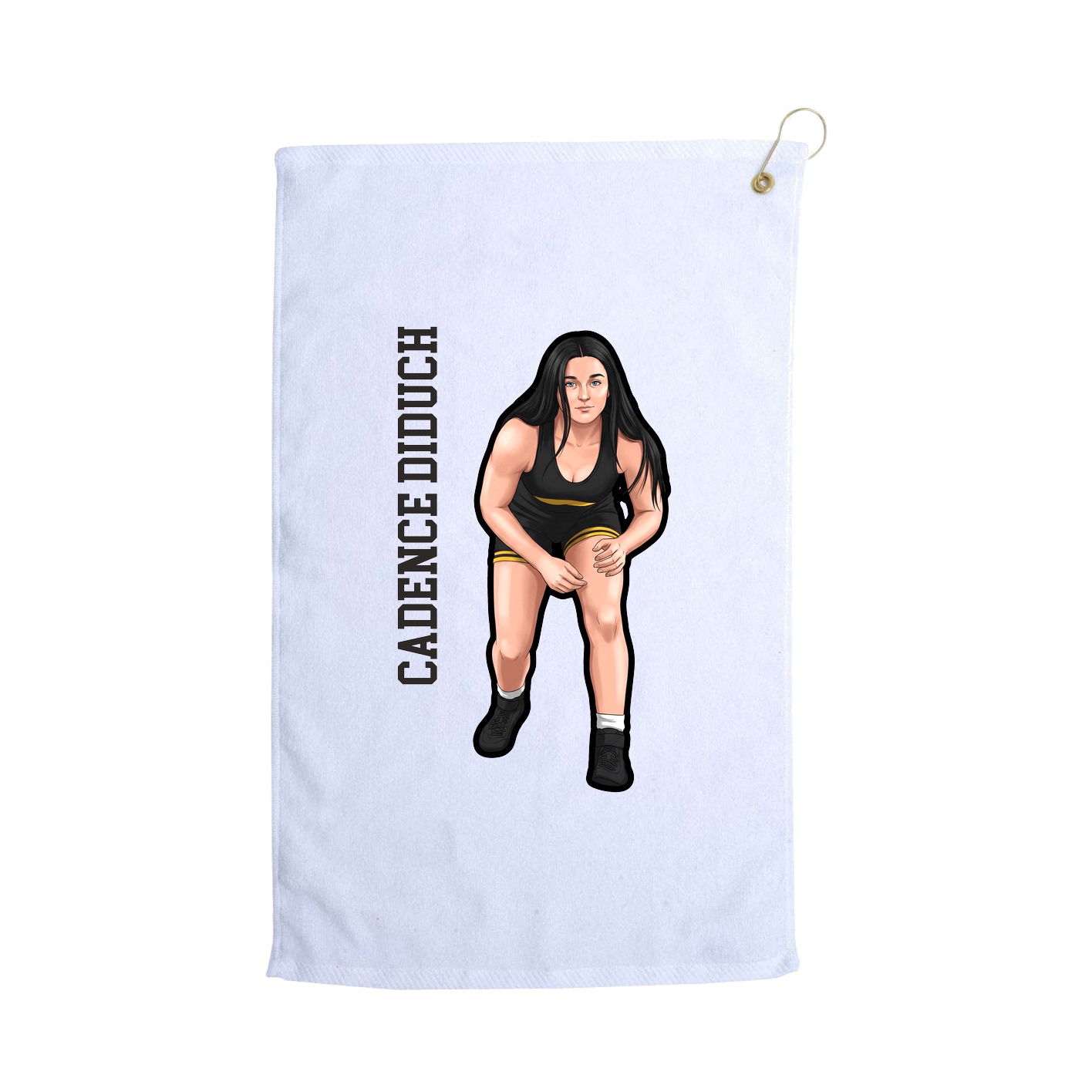 Golf Towel — Name Vertical in White
