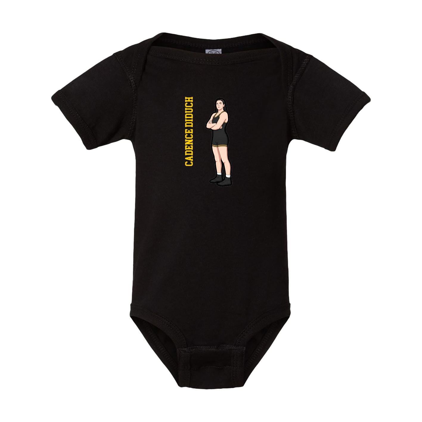 Baby Onesie — Name Vertical in Black