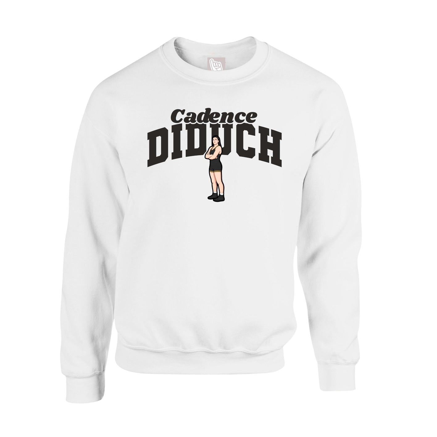 Fleece Crew — Signature Arch in White