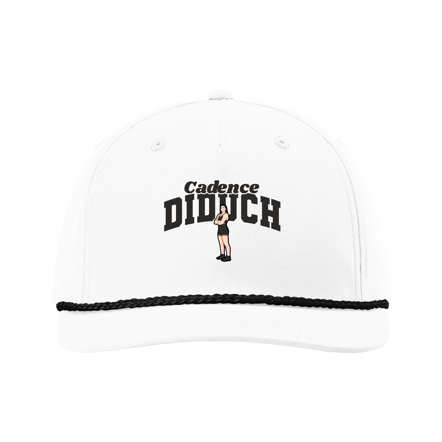 Five-Panel Classic Rope Cap — Signature Arch in White