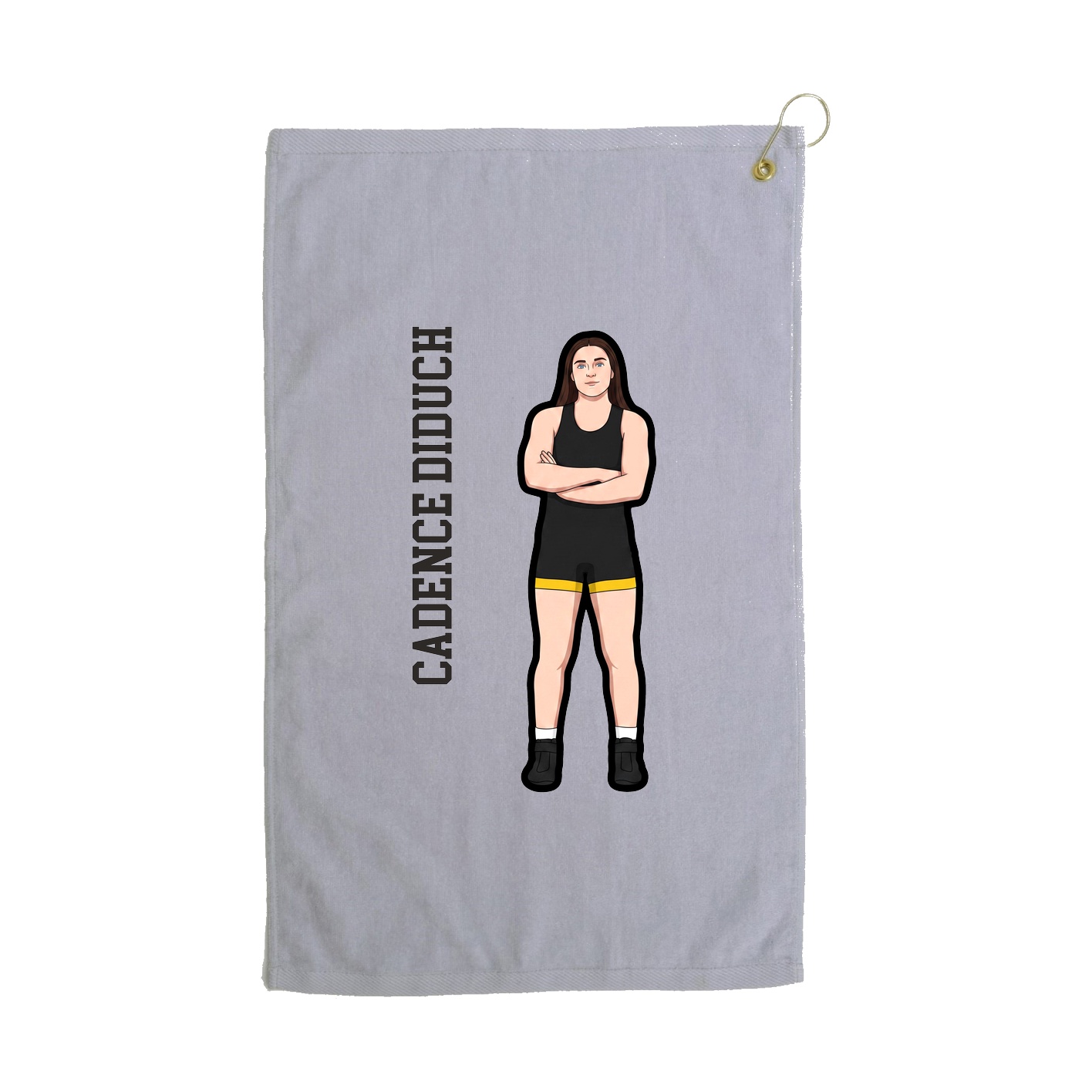 Golf Towel — Name Vertical in Grey