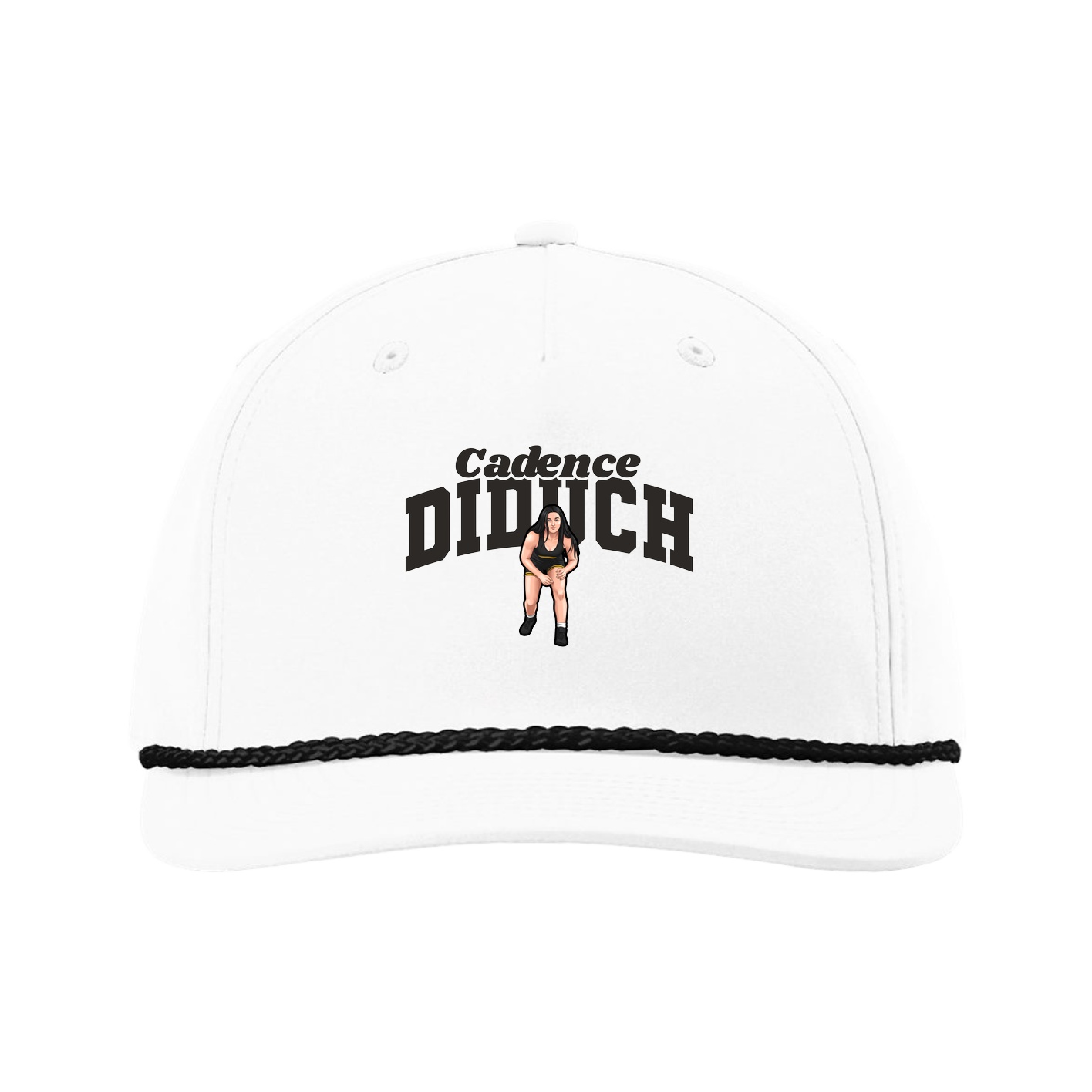 Five-Panel Classic Rope Cap — Signature Arch in White