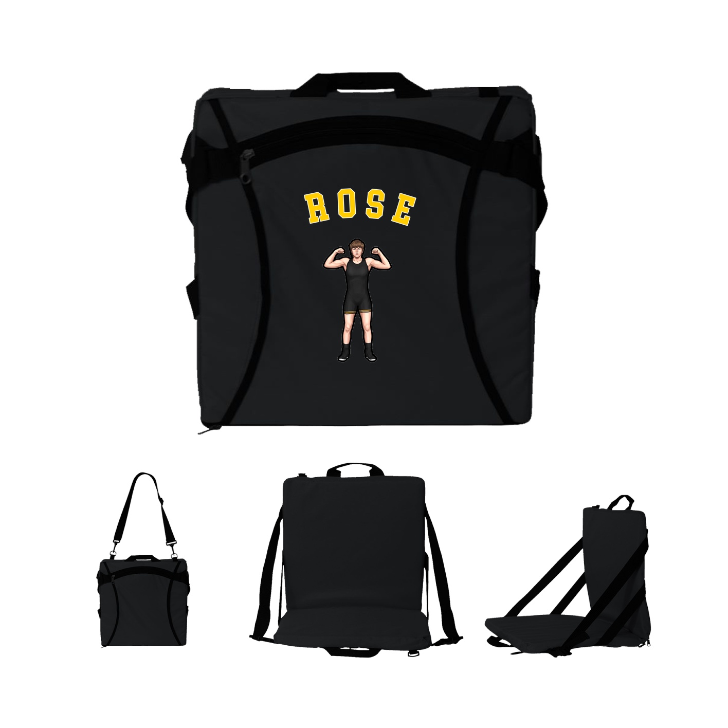 Folding Stadium Seat — Shirsey Arch in Black