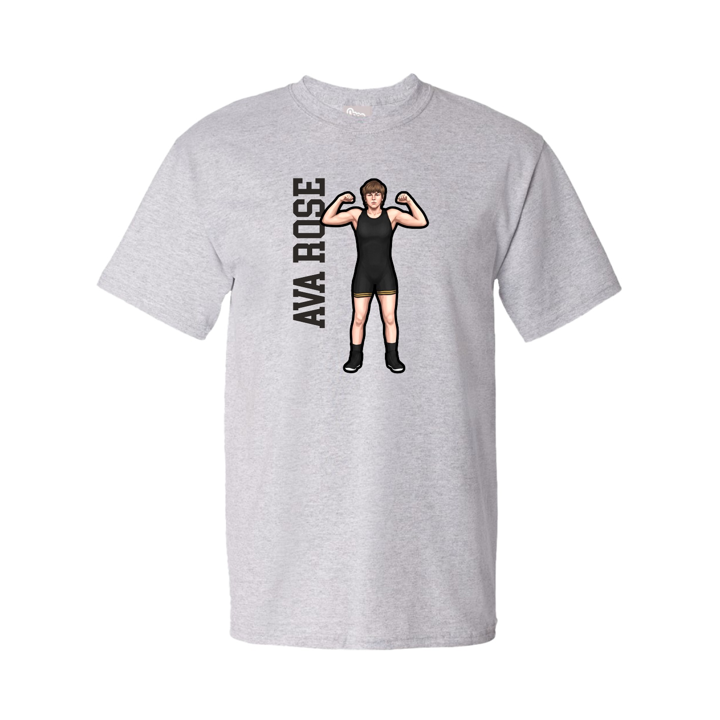 Youth Tee — Name Vertical in Grey