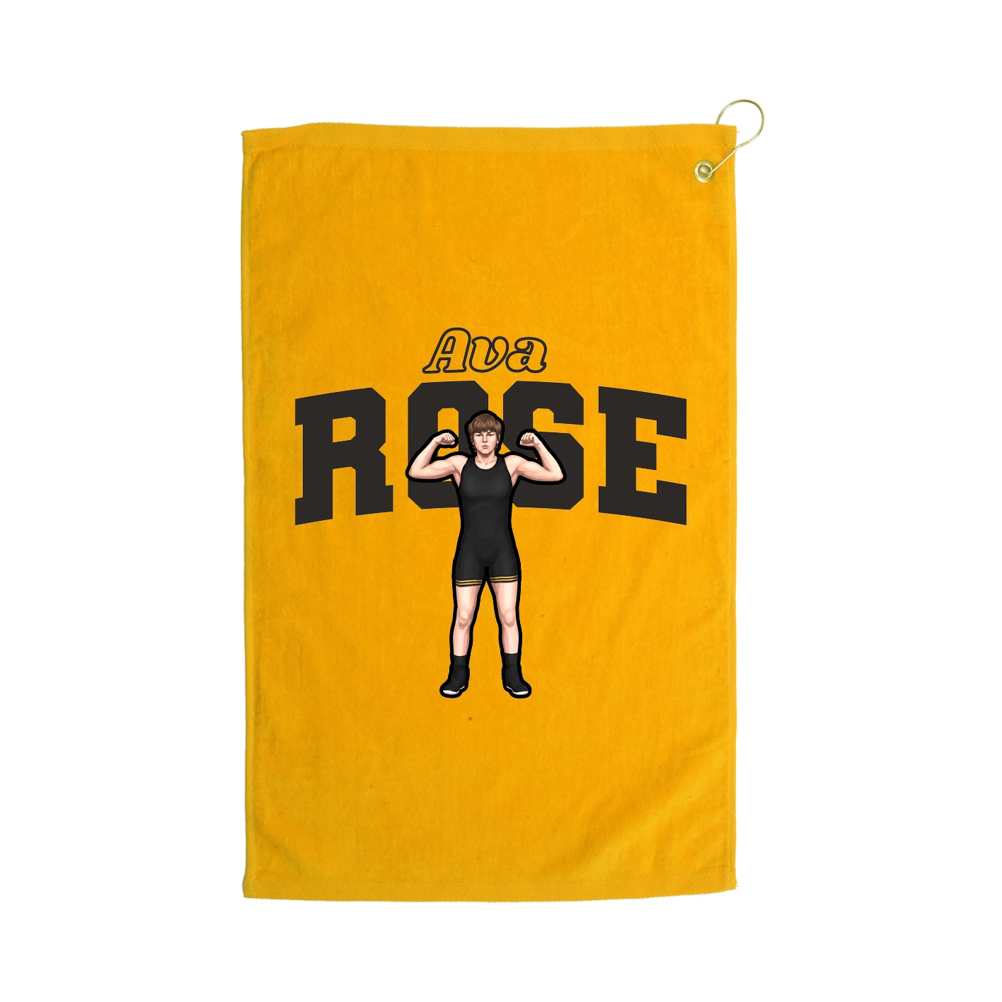 Golf Towel — Name Arch in Gold