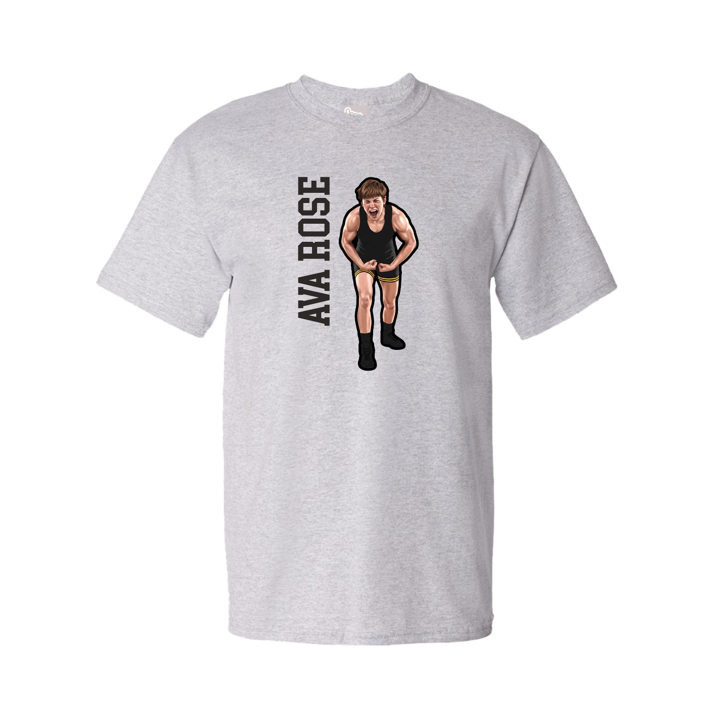 Tee — Name Vertical in Grey