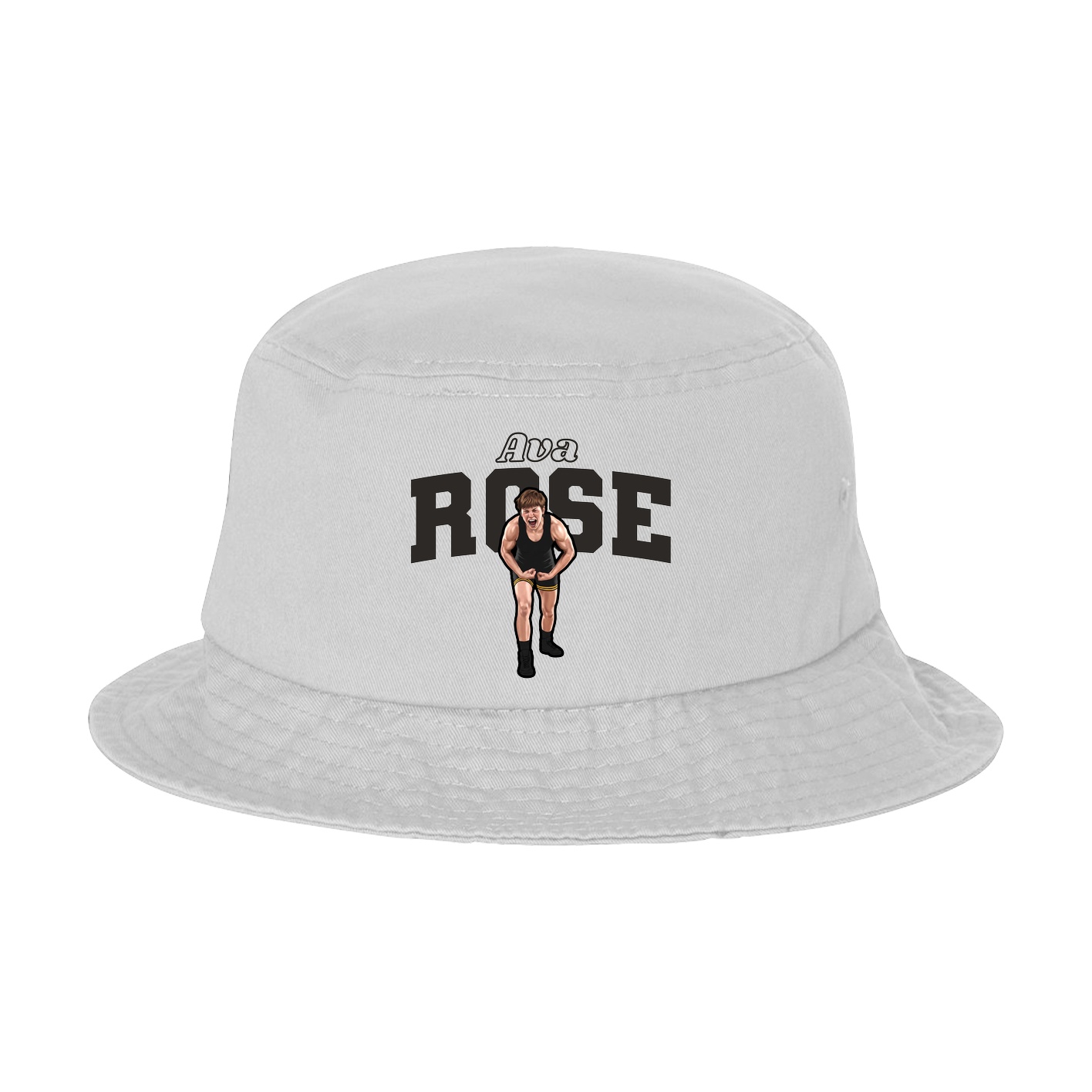 Bucket Cap — Name Arch in White