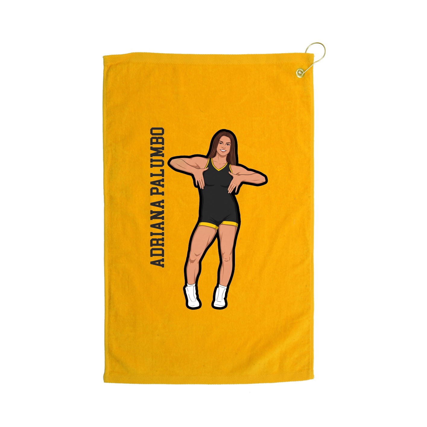 Golf Towel — Name Vertical in Gold