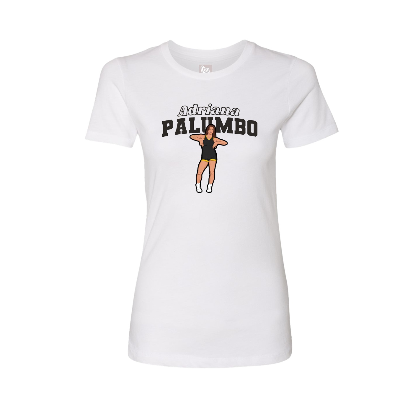 Fitted Women's Tee — Name Arch in White