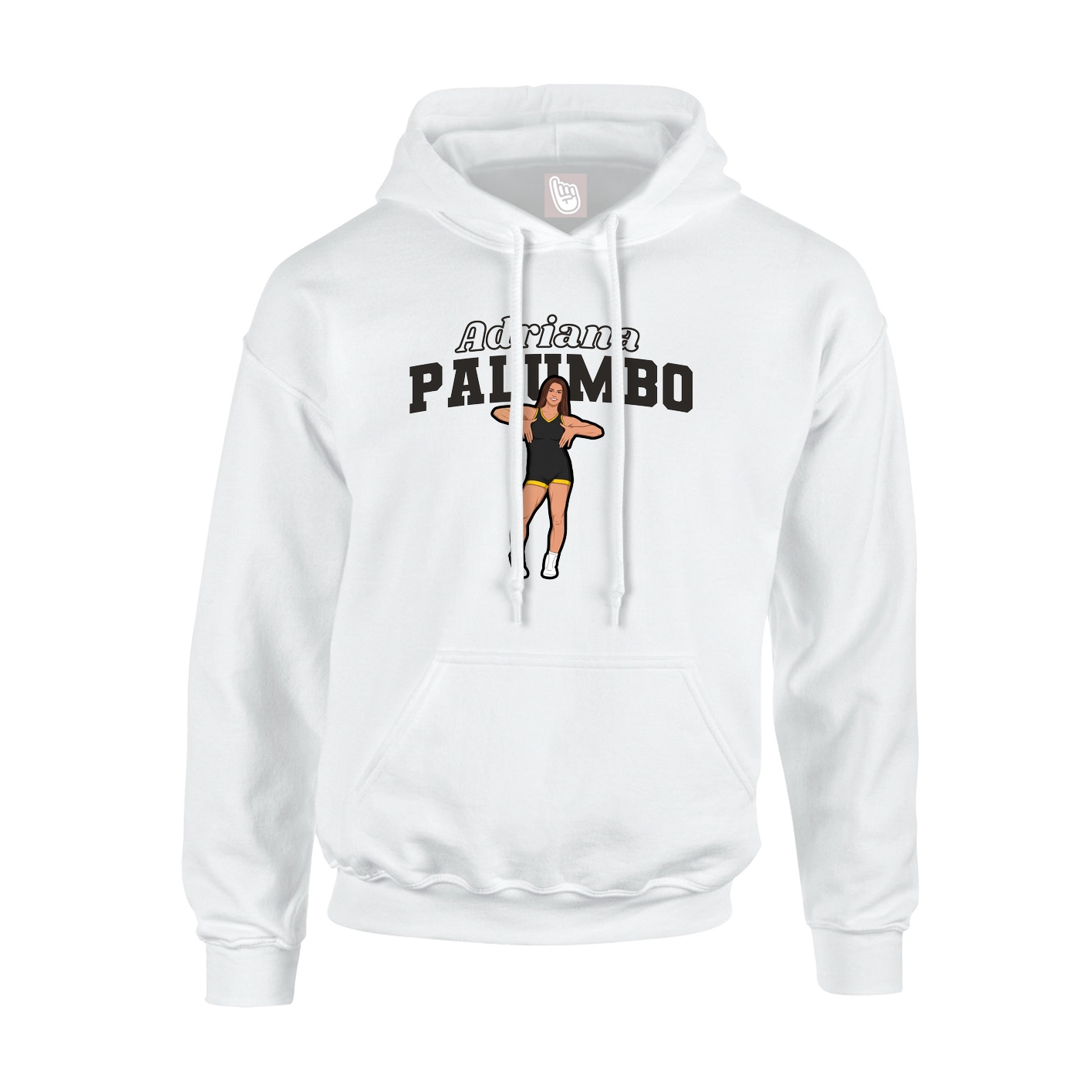 Youth Hoodie — Name Arch in White