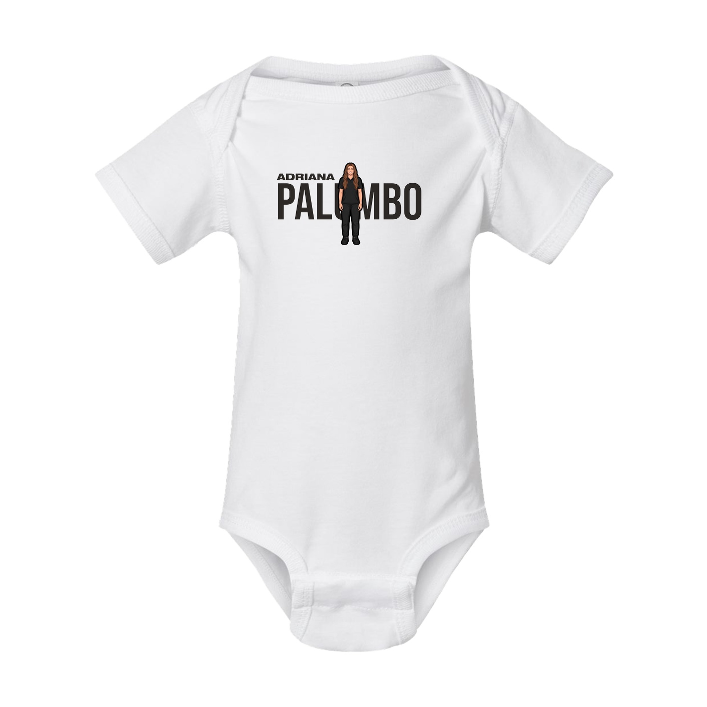 Baby Onesie — Player Name in White