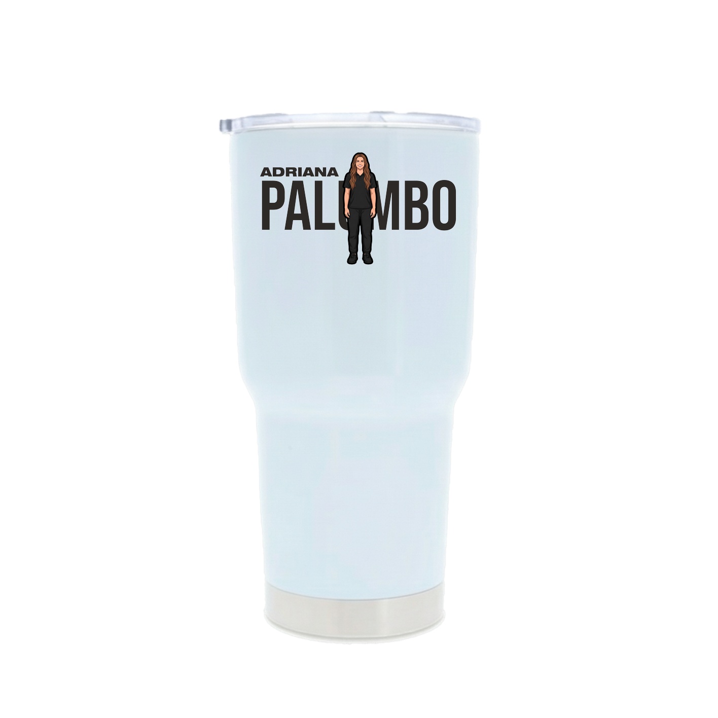 30oz Stainless Steel Tumbler — Player Name in White