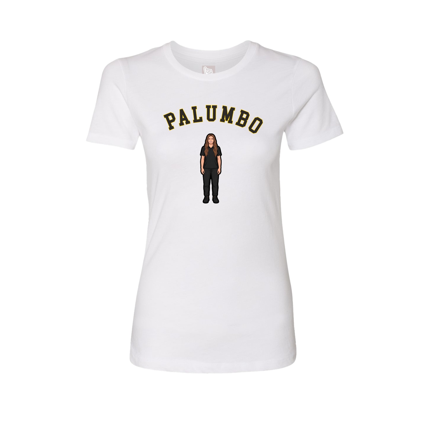 Fitted Women's Tee — Shirsey Arch in White