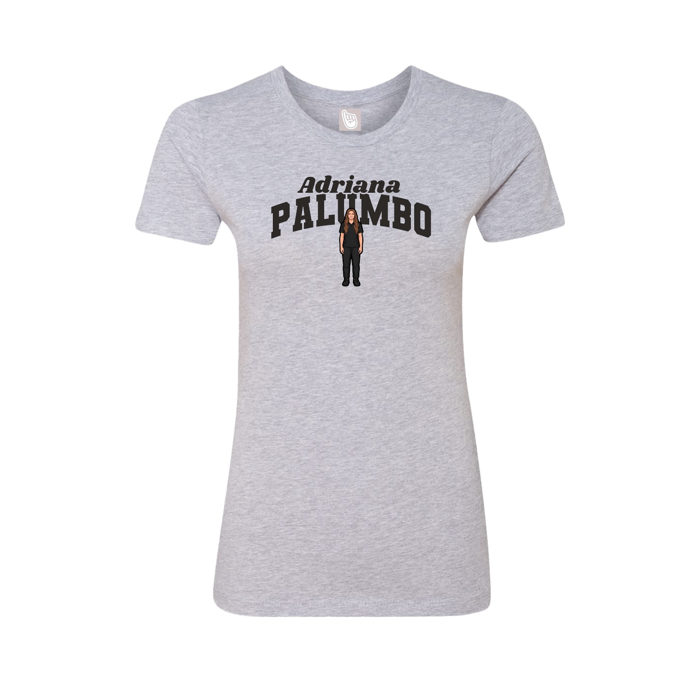 Fitted Women's Tee — Signature Arch in Grey