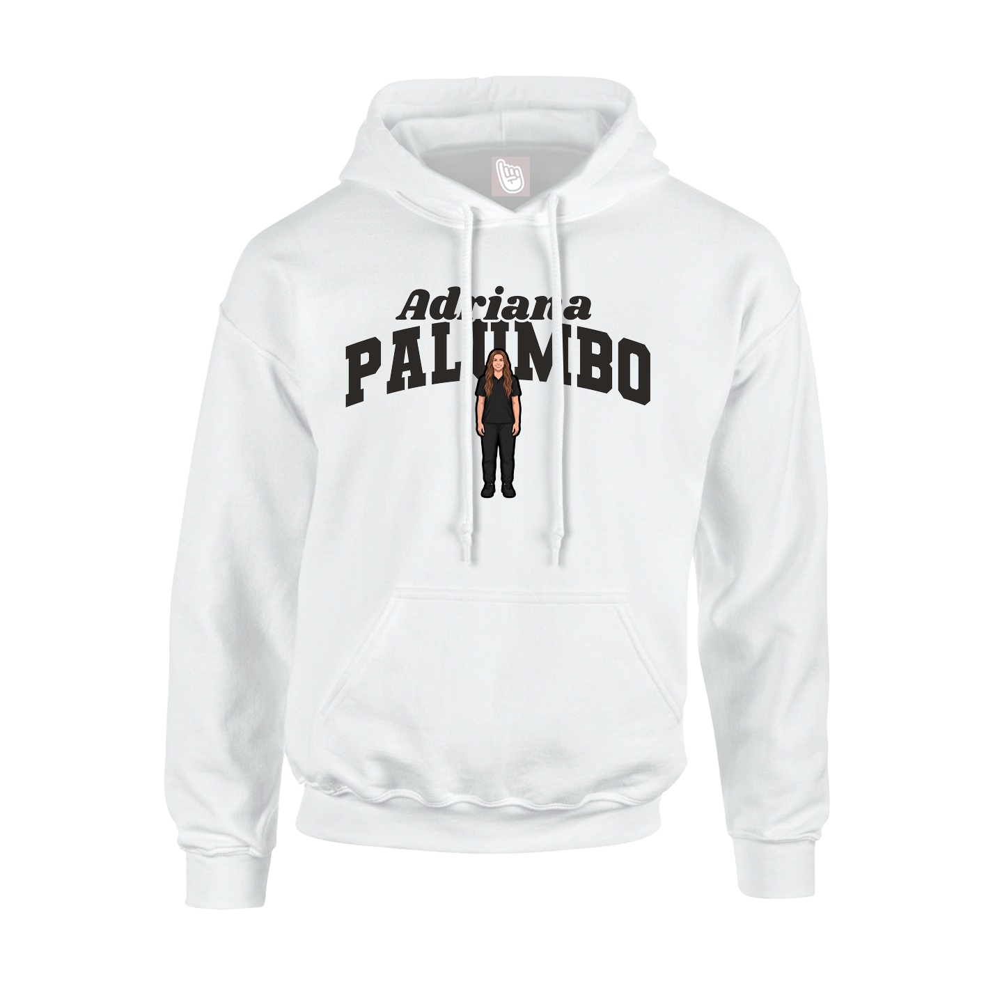 Hoodie — Signature Arch in White