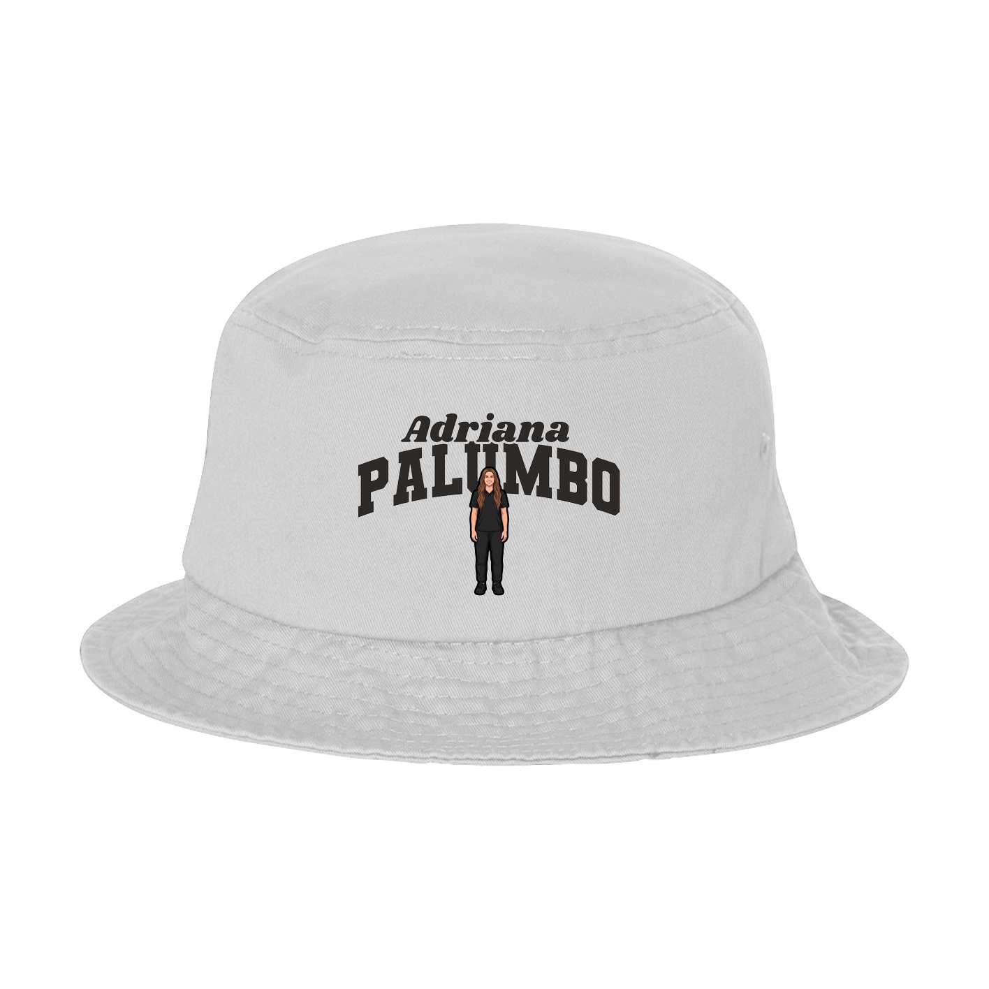 Bucket Cap — Signature Arch in White