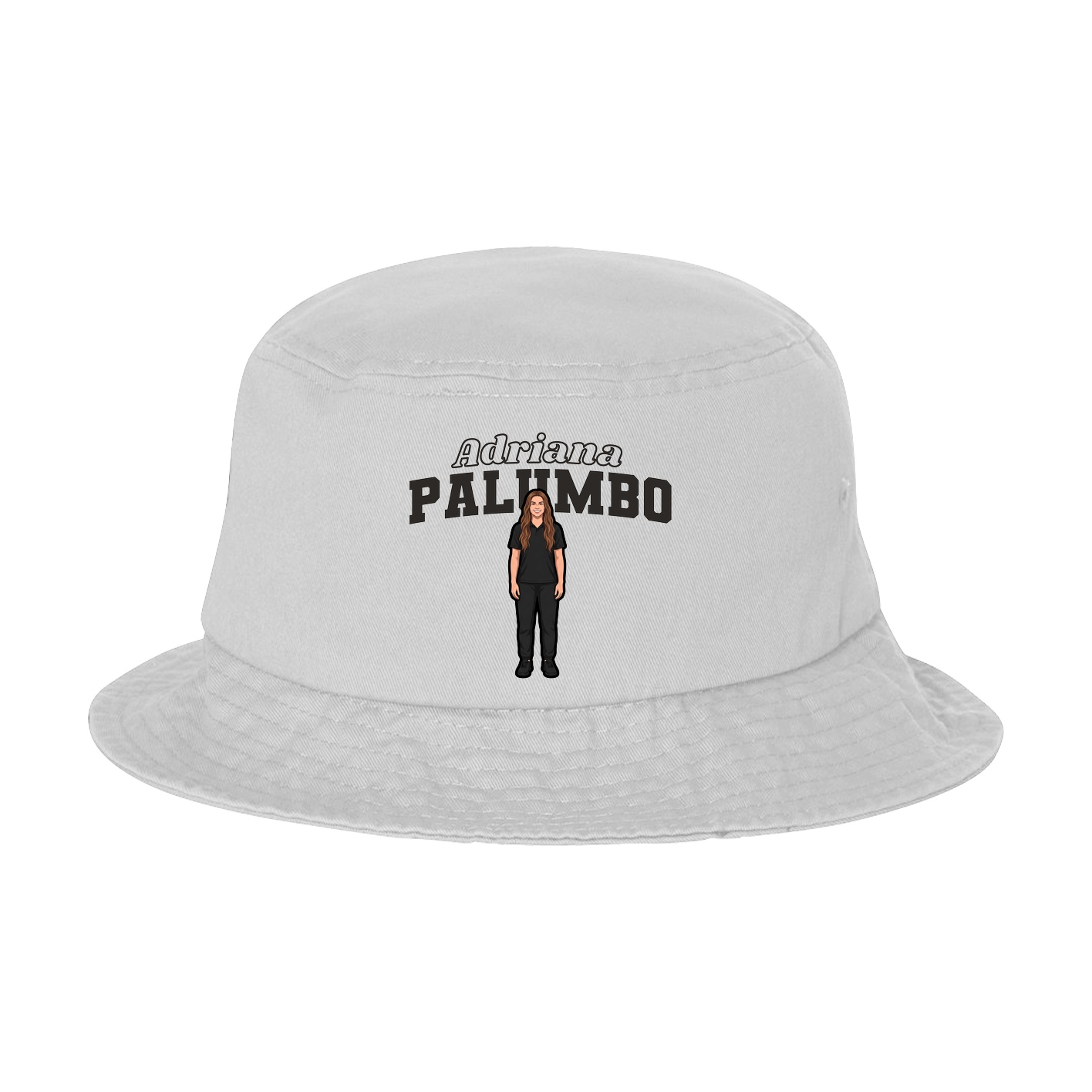 Bucket Cap — Name Arch in White