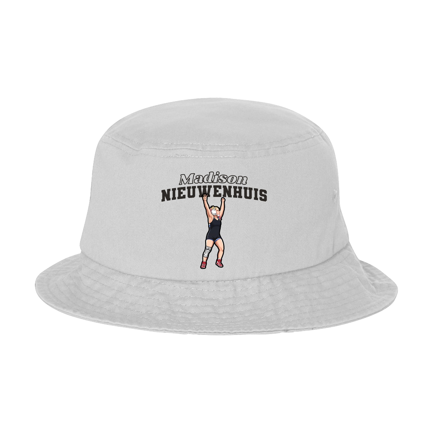 Bucket Cap — Name Arch in White