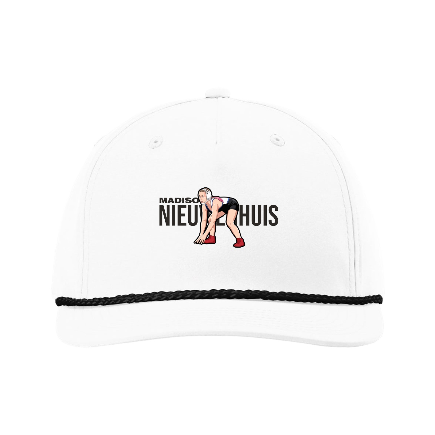 Five-Panel Classic Rope Cap — Player Name in White