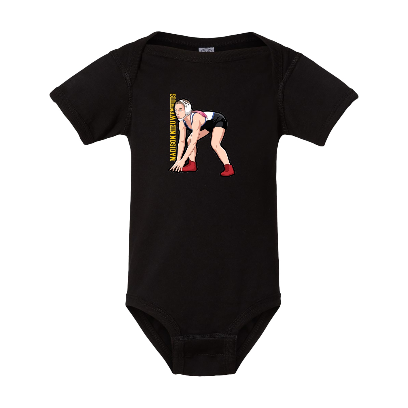 Baby Onesie — Name Vertical in Black