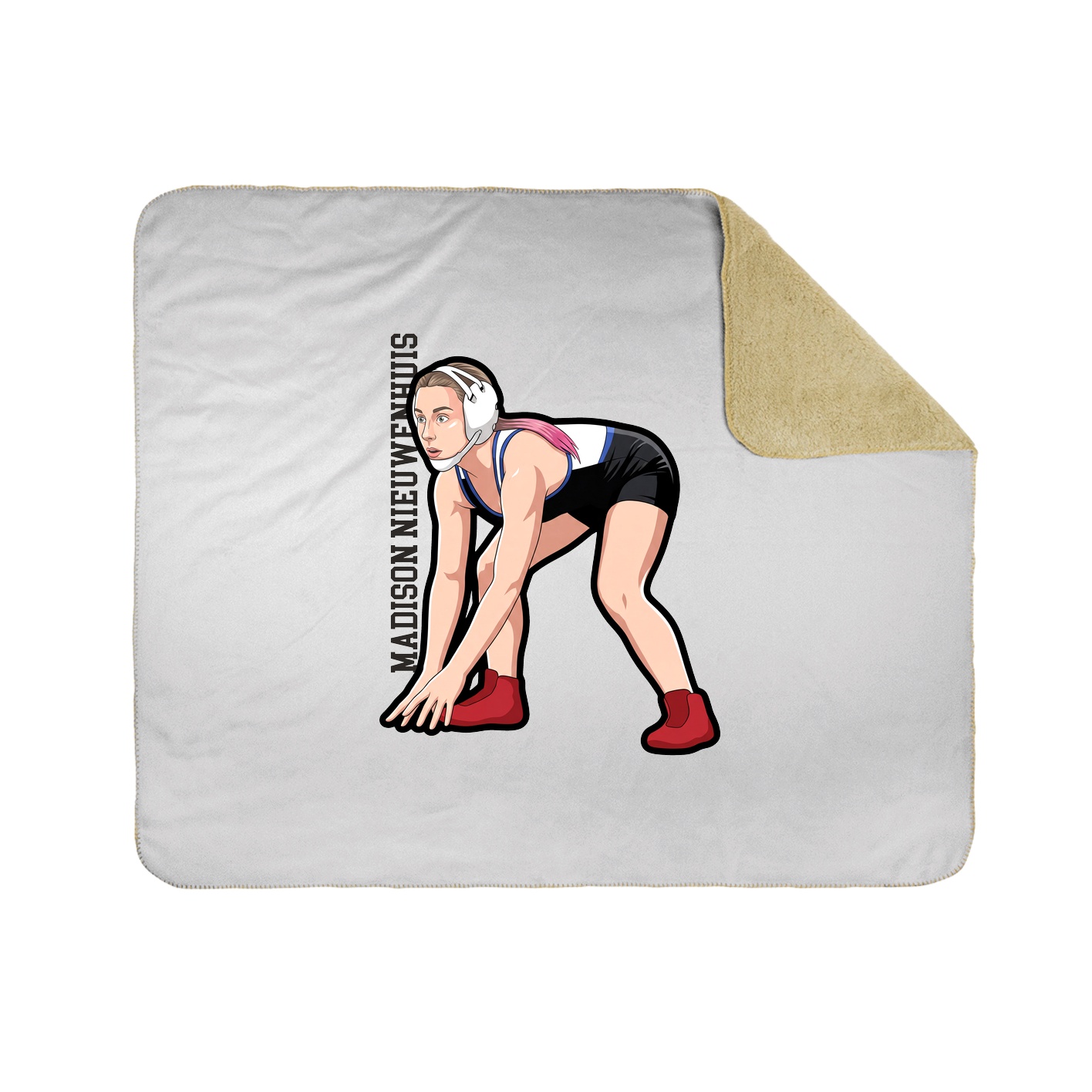 Throw Blanket — Name Vertical in White