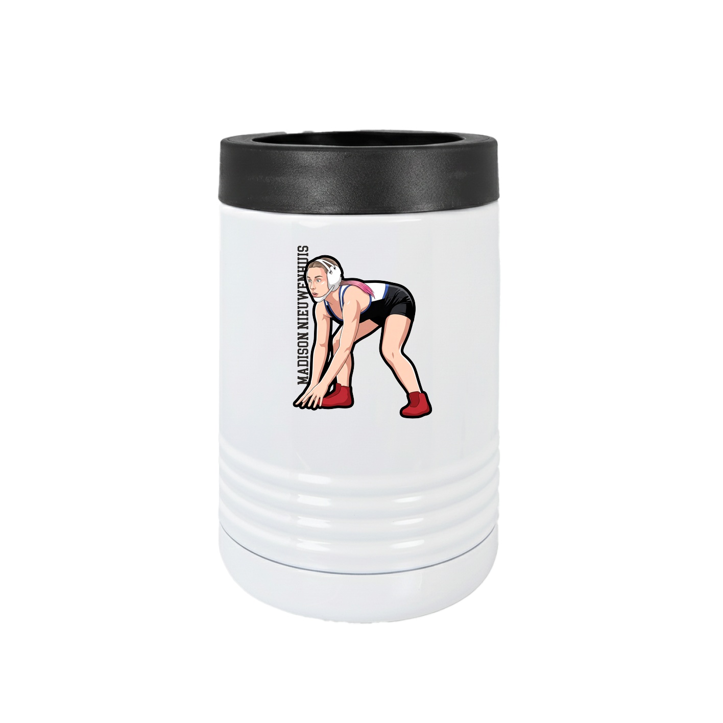 Beverage Holder — Name Vertical in White