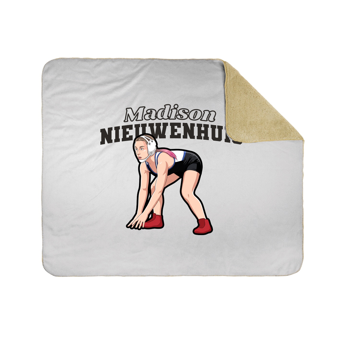 Throw Blanket — Name Arch in White