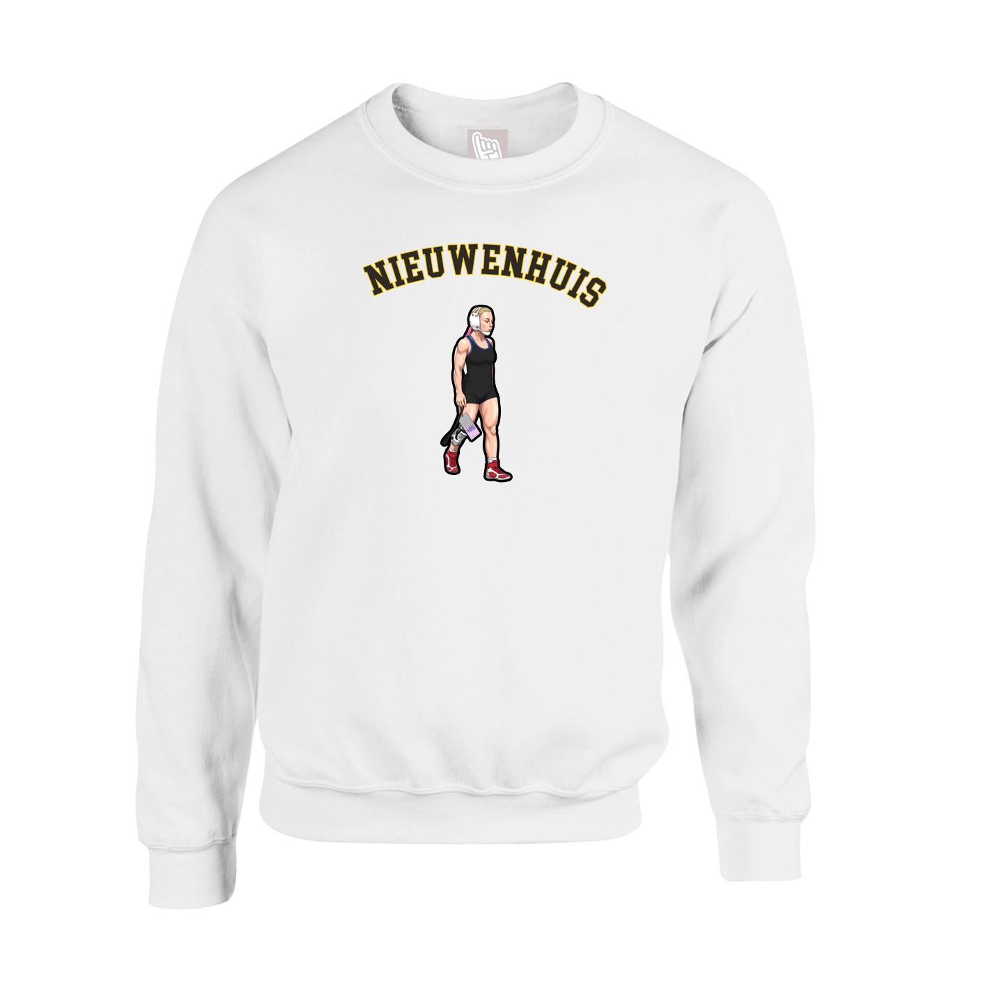 Fleece Crew — Shirsey Arch in White