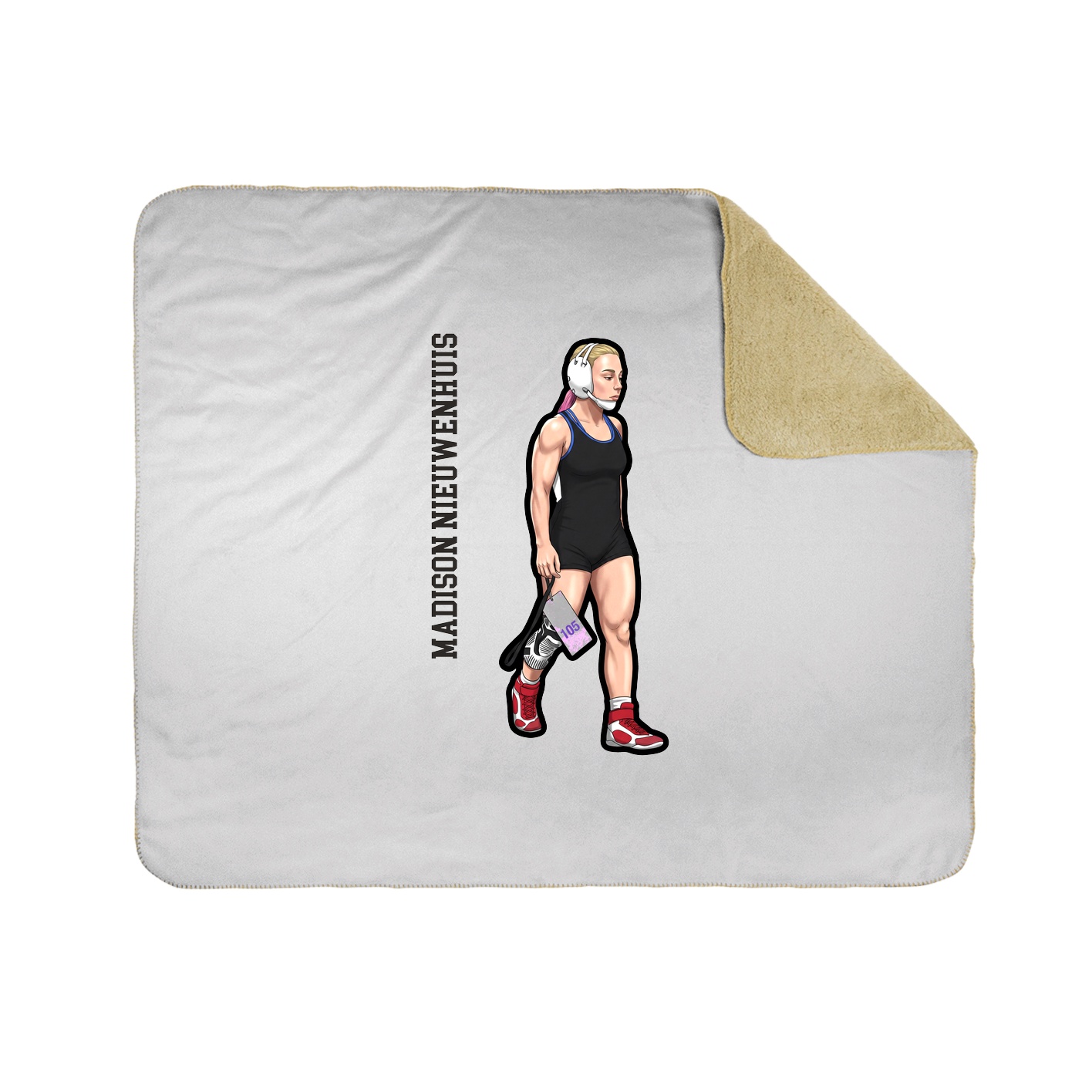 Throw Blanket — Name Vertical in White