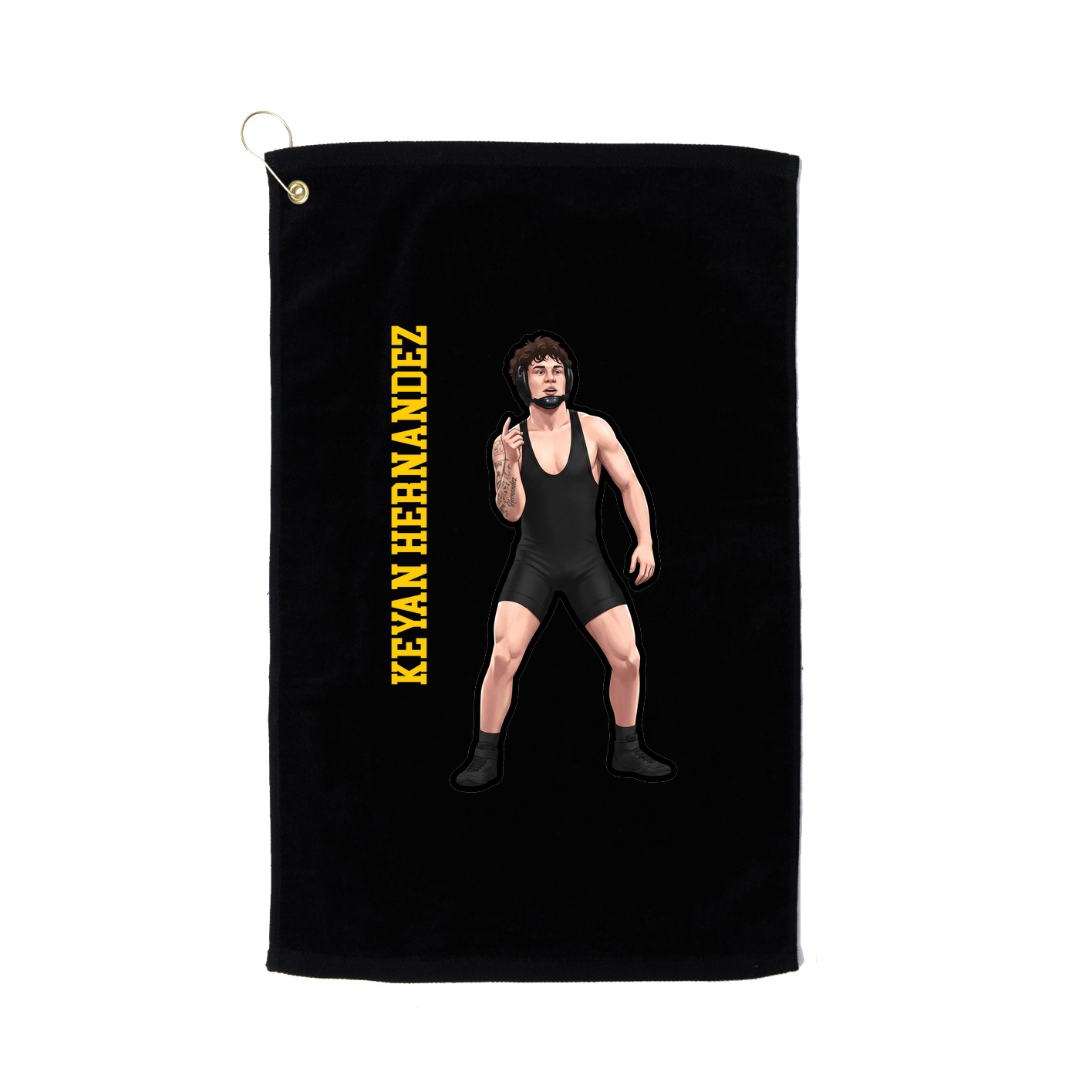 Golf Towel — Name Vertical in Black