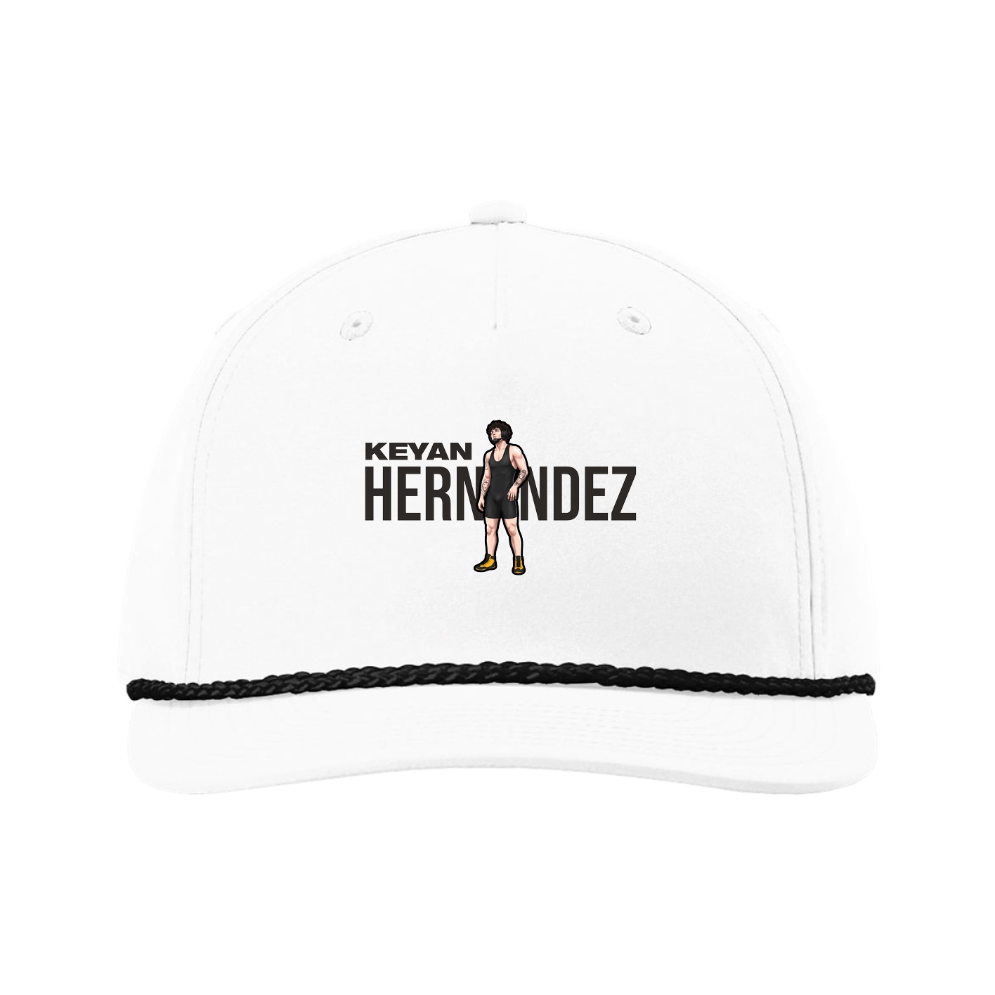 Five-Panel Classic Rope Cap — Player Name in White
