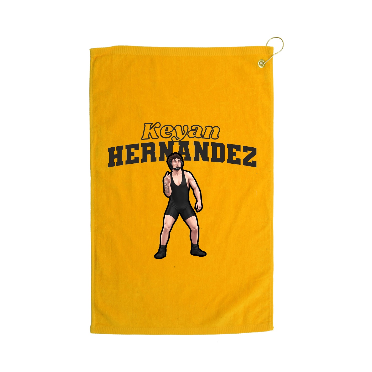 Golf Towel — Name Arch in Gold
