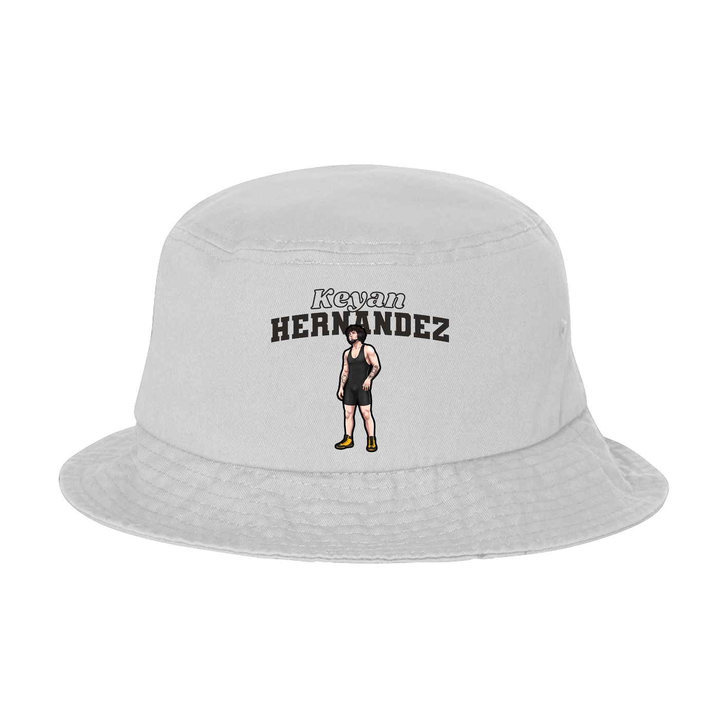 Bucket Cap — Name Arch in White