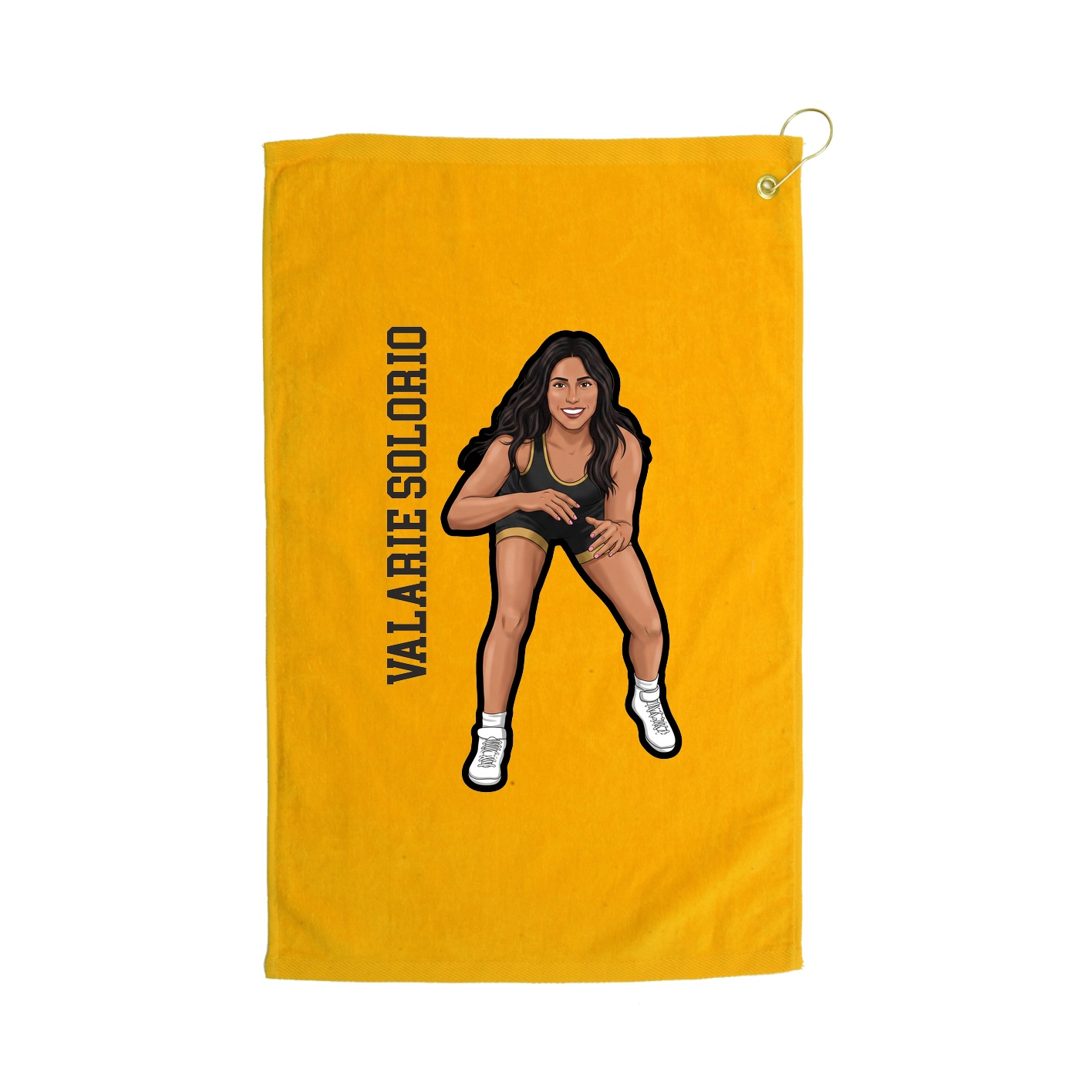 Golf Towel — Name Vertical in Gold