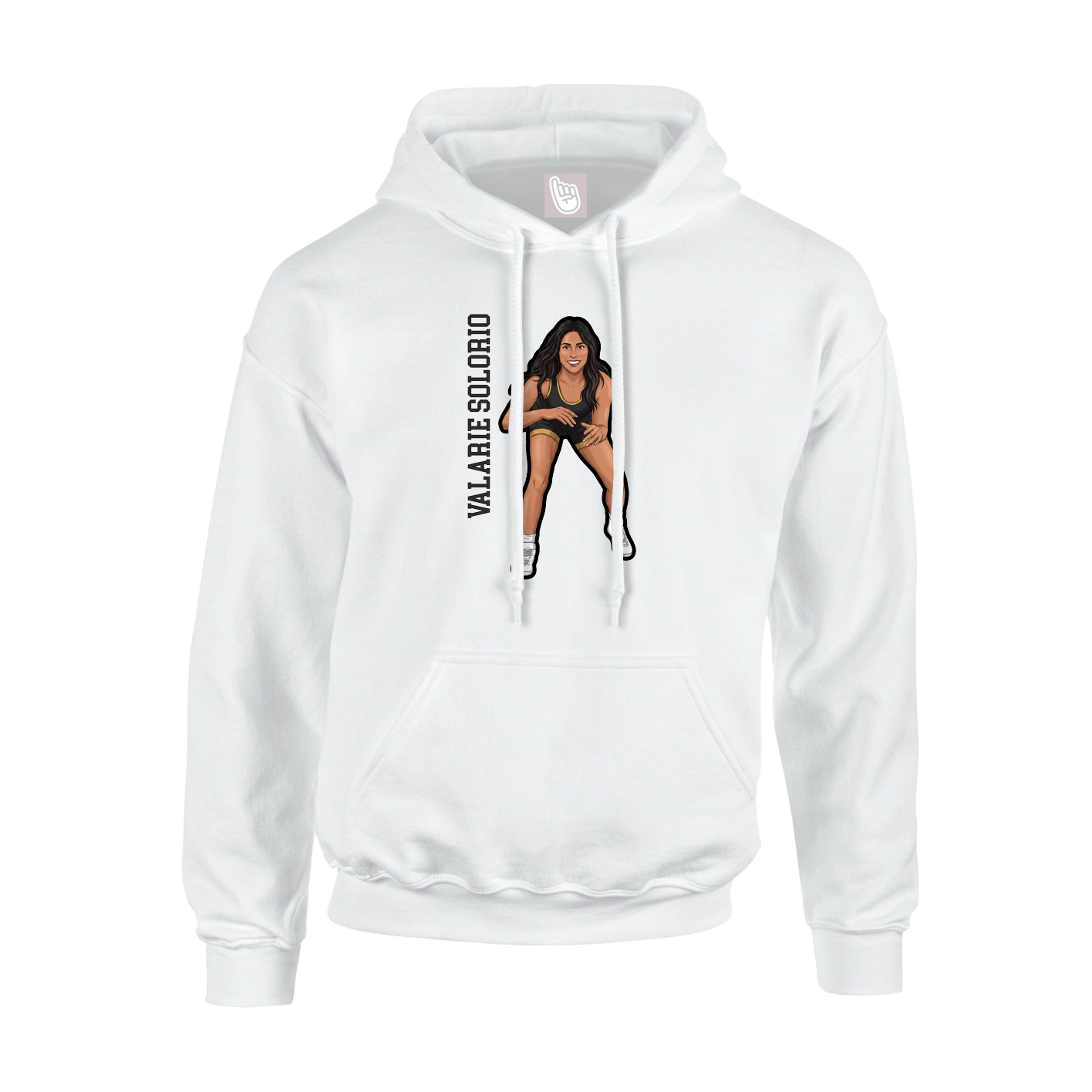 Youth Hoodie — Name Vertical in White
