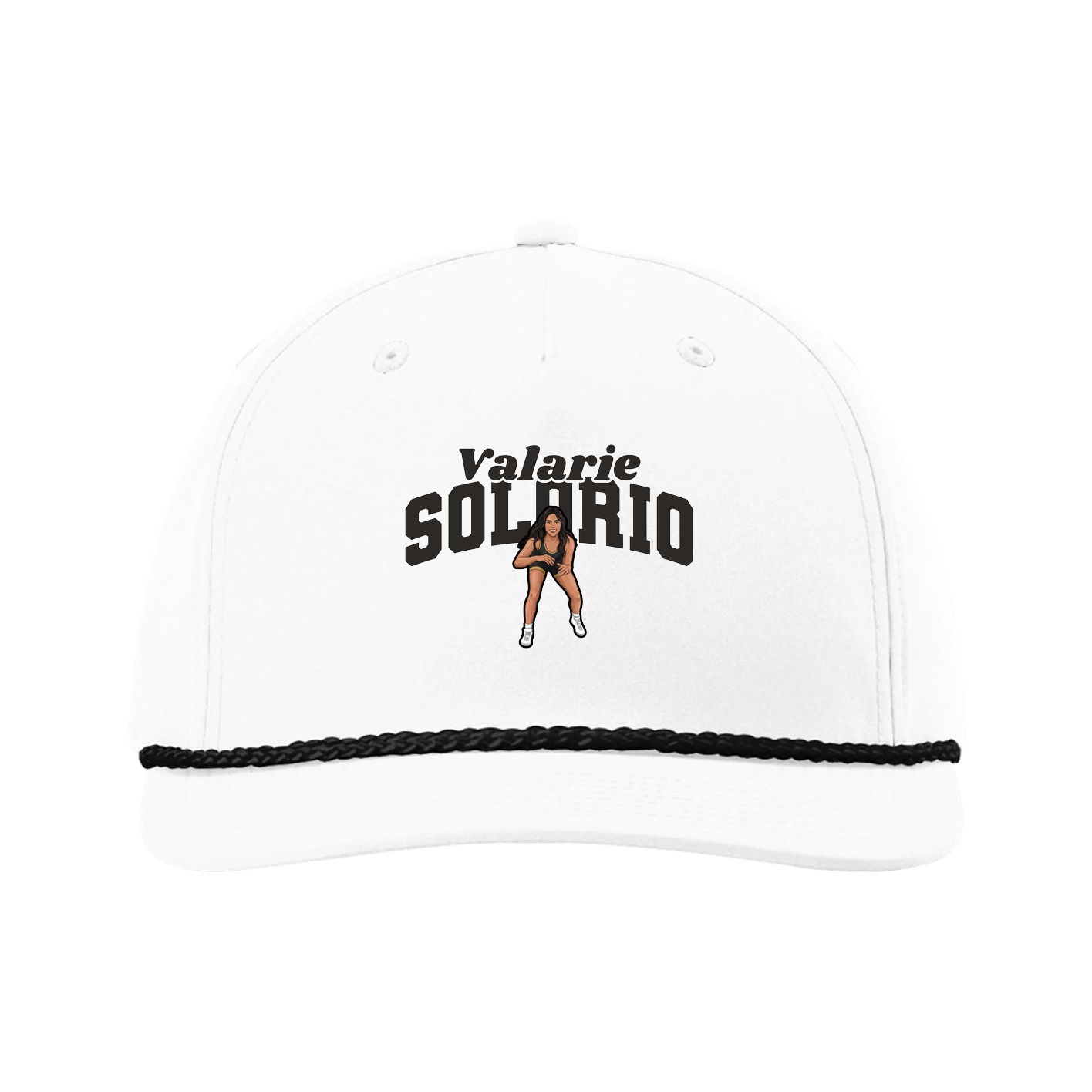 Five-Panel Classic Rope Cap — Signature Arch in White