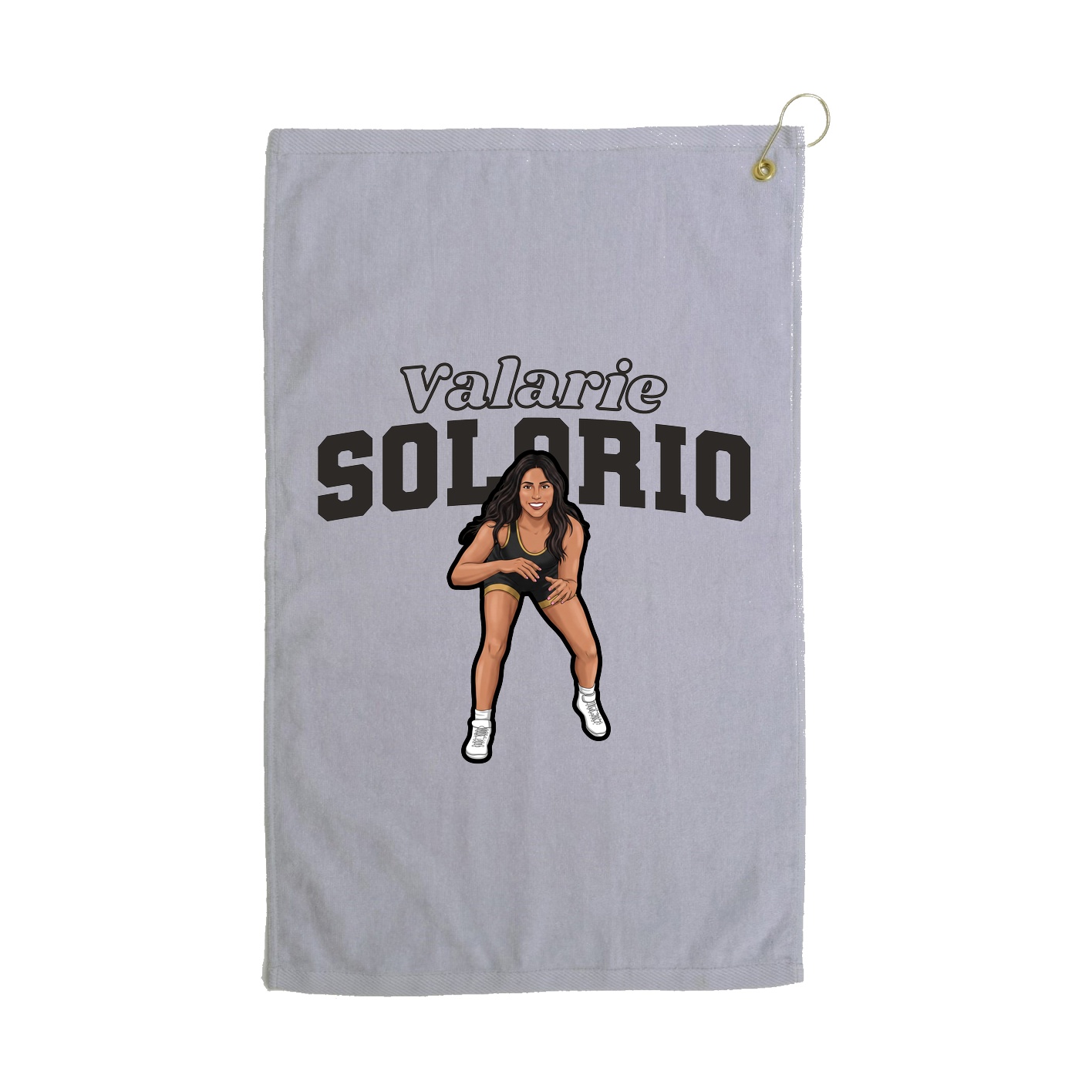Golf Towel — Name Arch in Grey