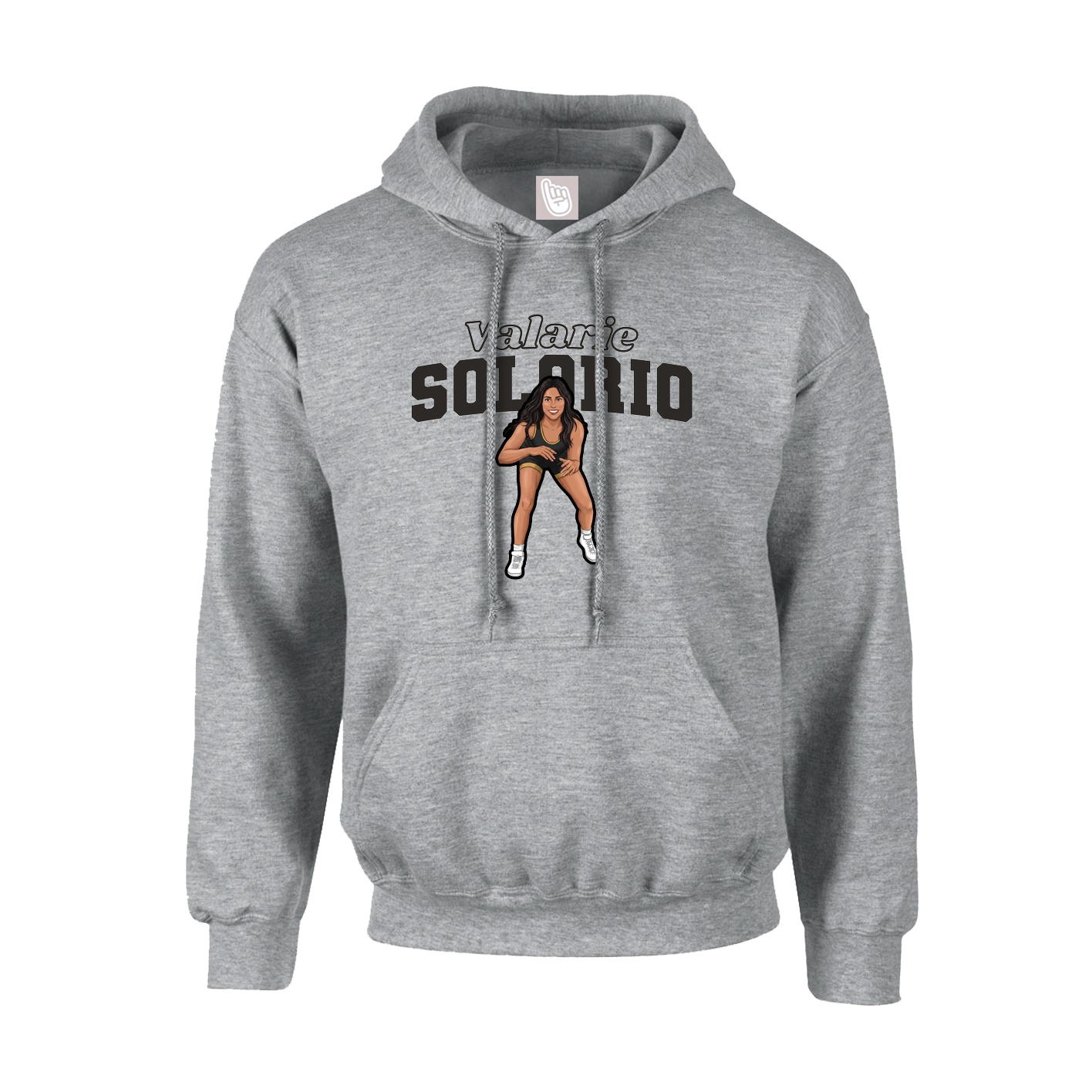 Youth Hoodie — Name Arch in Grey