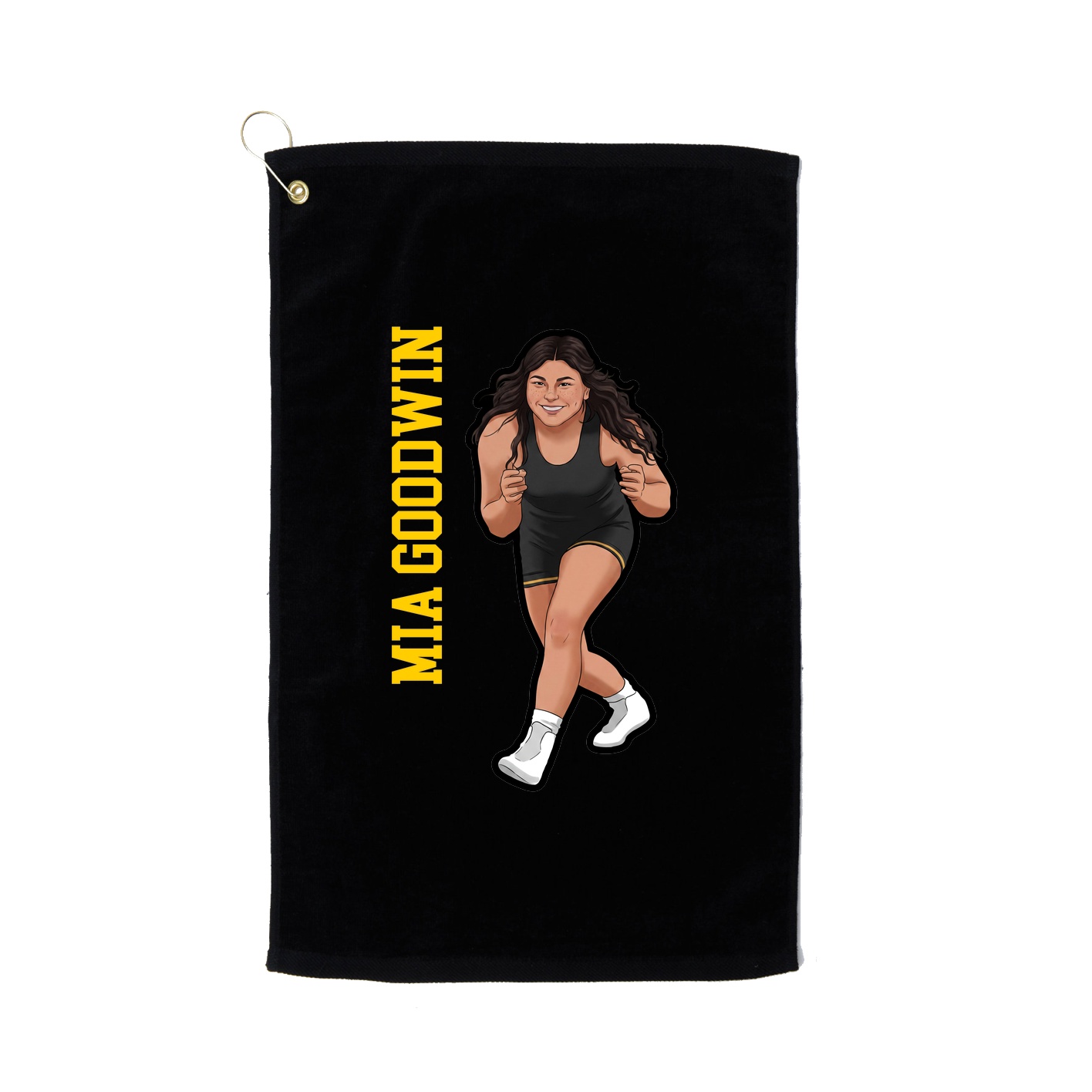 Golf Towel — Name Vertical in Black