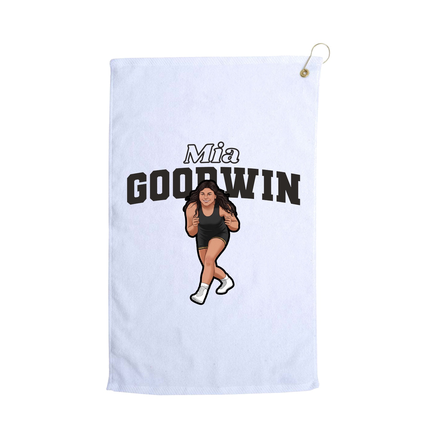 Golf Towel — Name Arch in White
