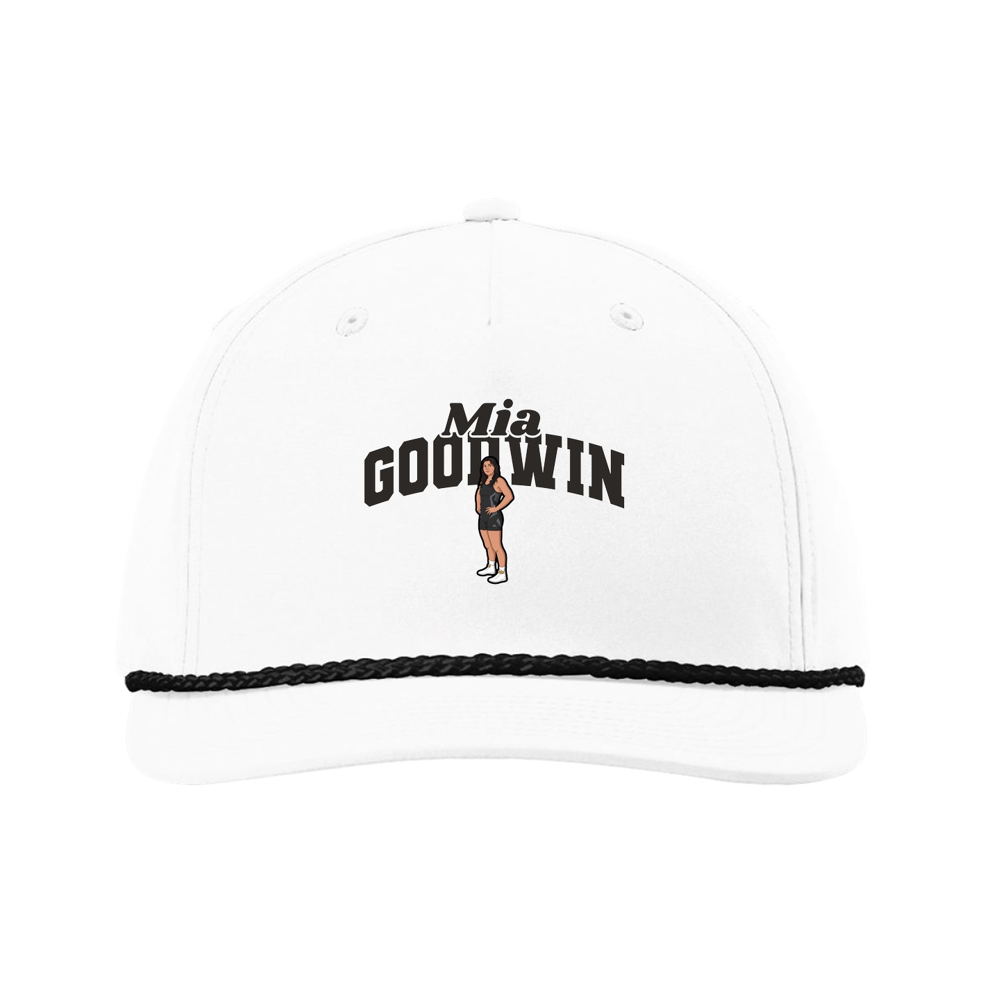 Five-Panel Classic Rope Cap — Signature Arch in White