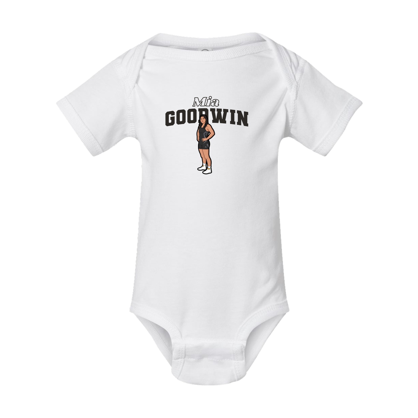 Baby Onesie — Name Arch in White