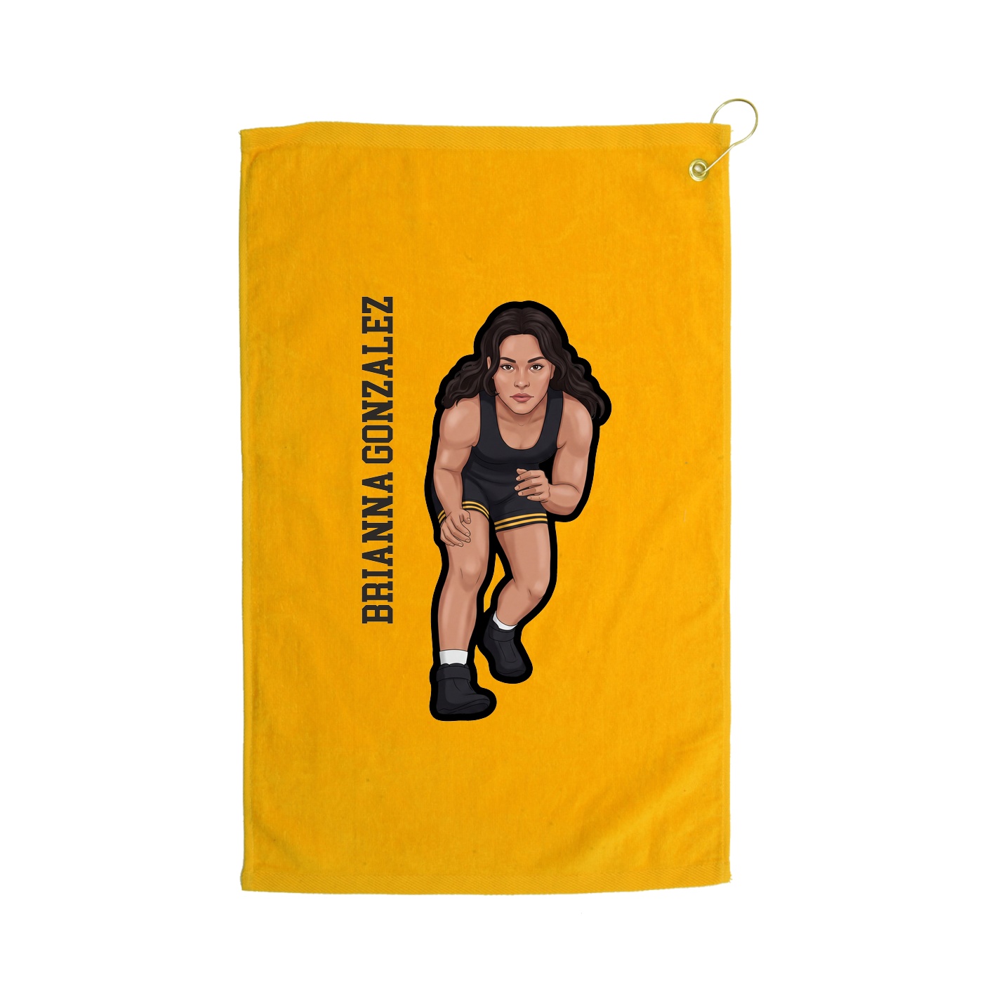 Golf Towel — Name Vertical in Gold