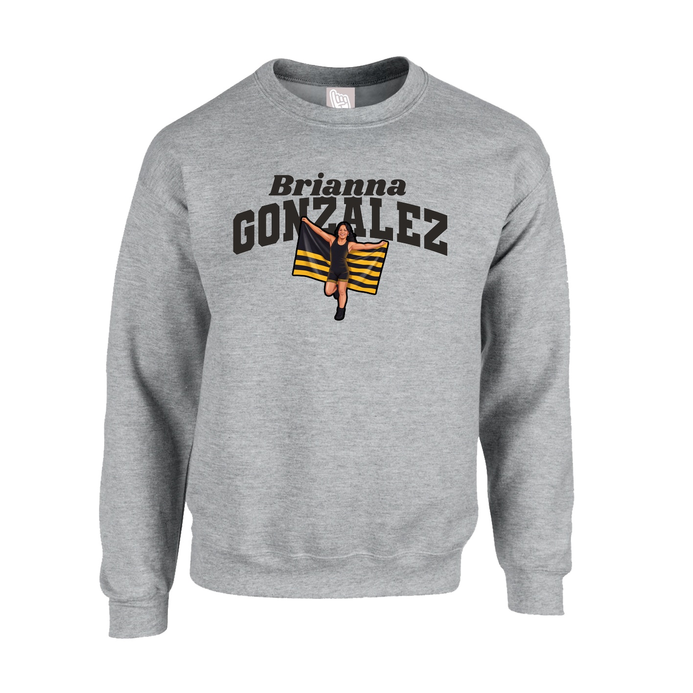 Fleece Crew — Signature Arch in Grey