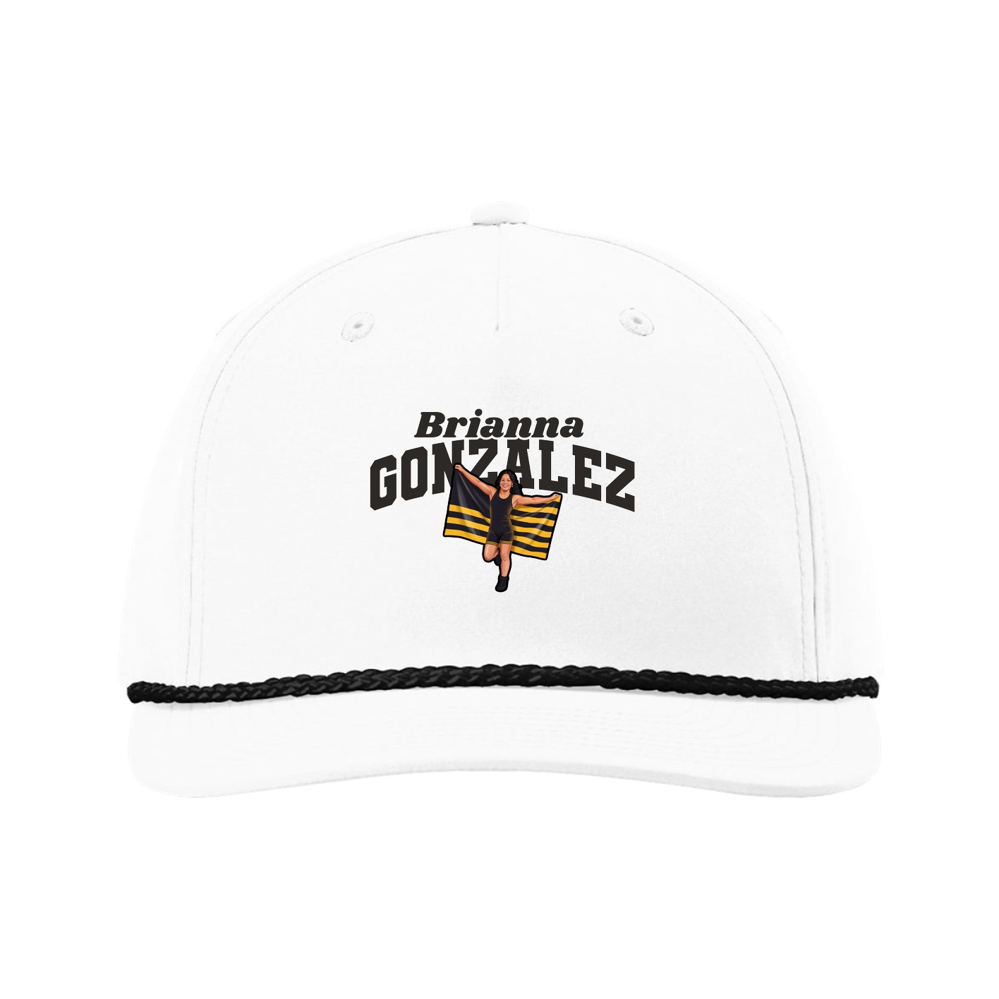 Five-Panel Classic Rope Cap — Signature Arch in White