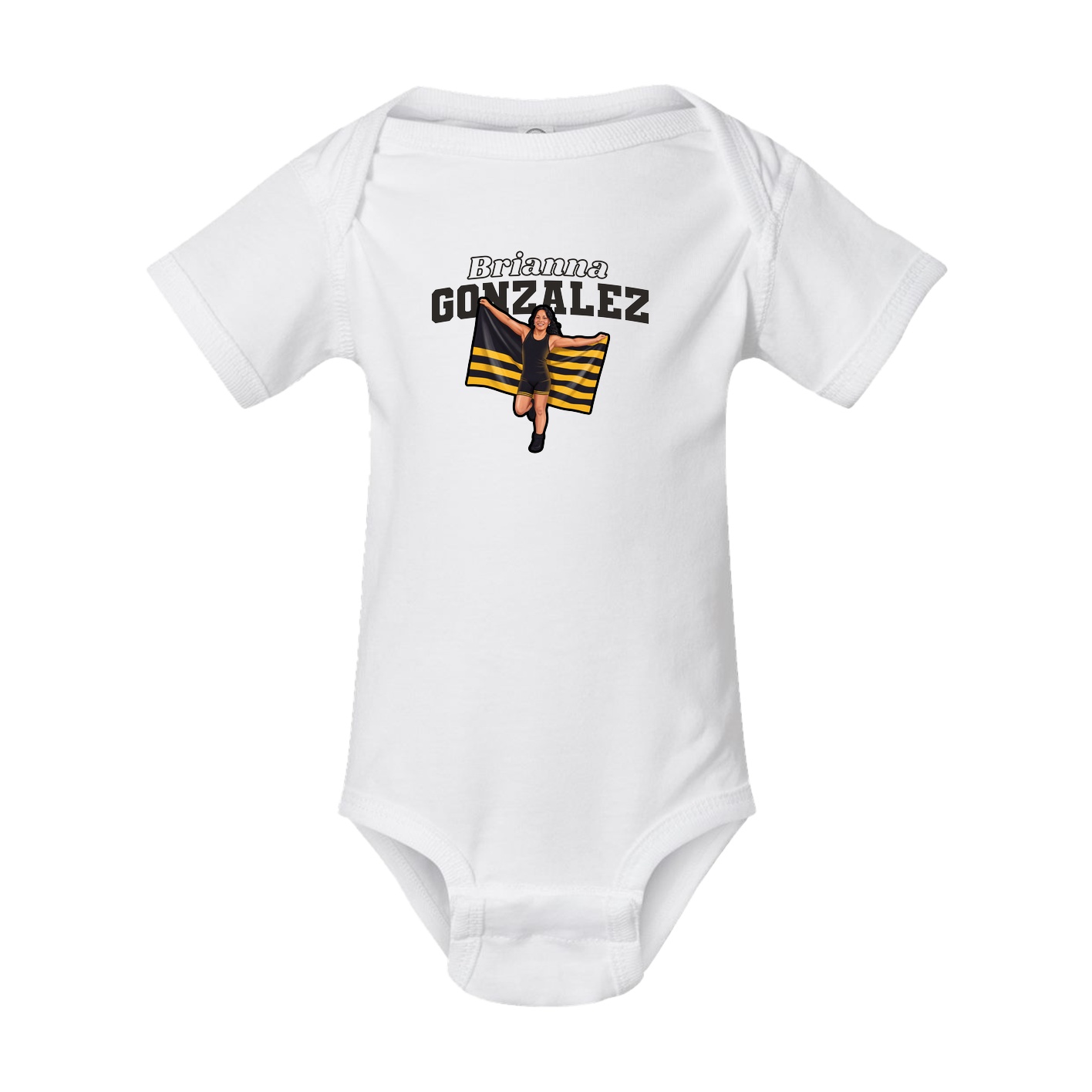 Baby Onesie — Name Arch in White