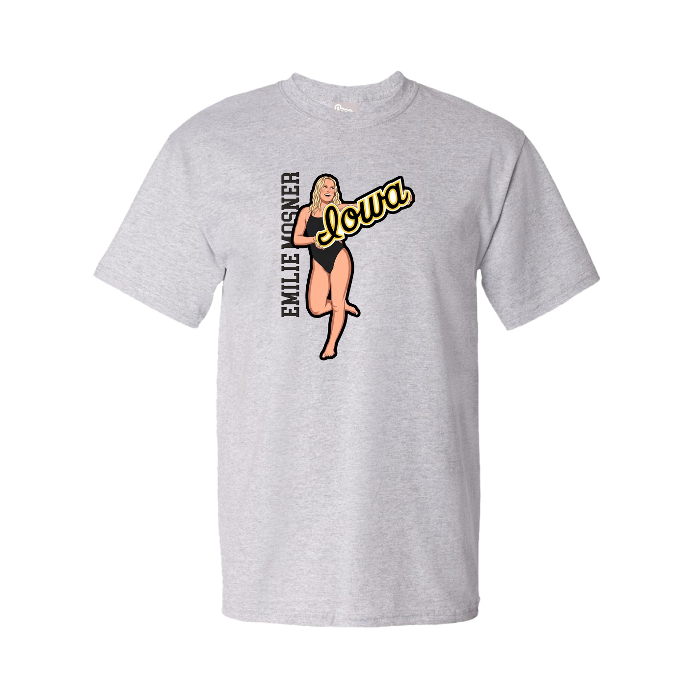 Tee — Name Vertical in Grey