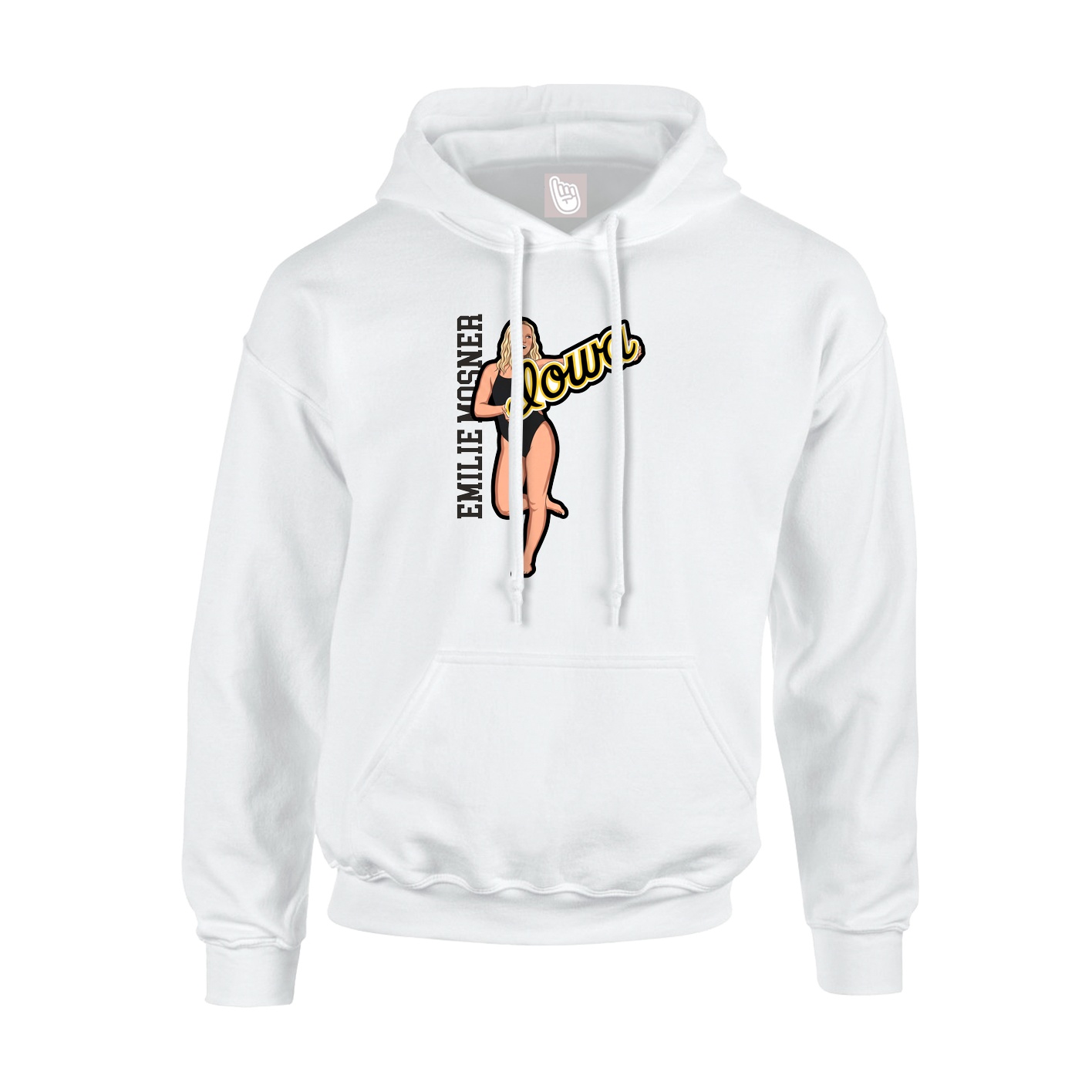 Hoodie — Name Vertical in White