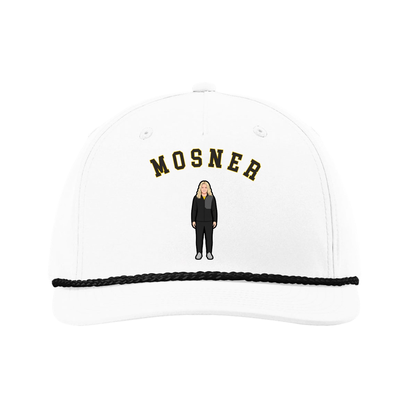 Five-Panel Classic Rope Cap — Shirsey Arch in White